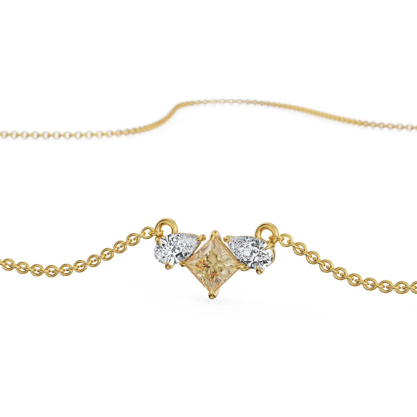 Pear Square Lab Grown Diamond Necklace