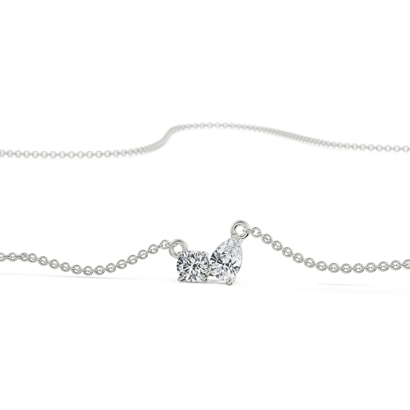 Duo Diamond Solitaire Necklace_in_stock