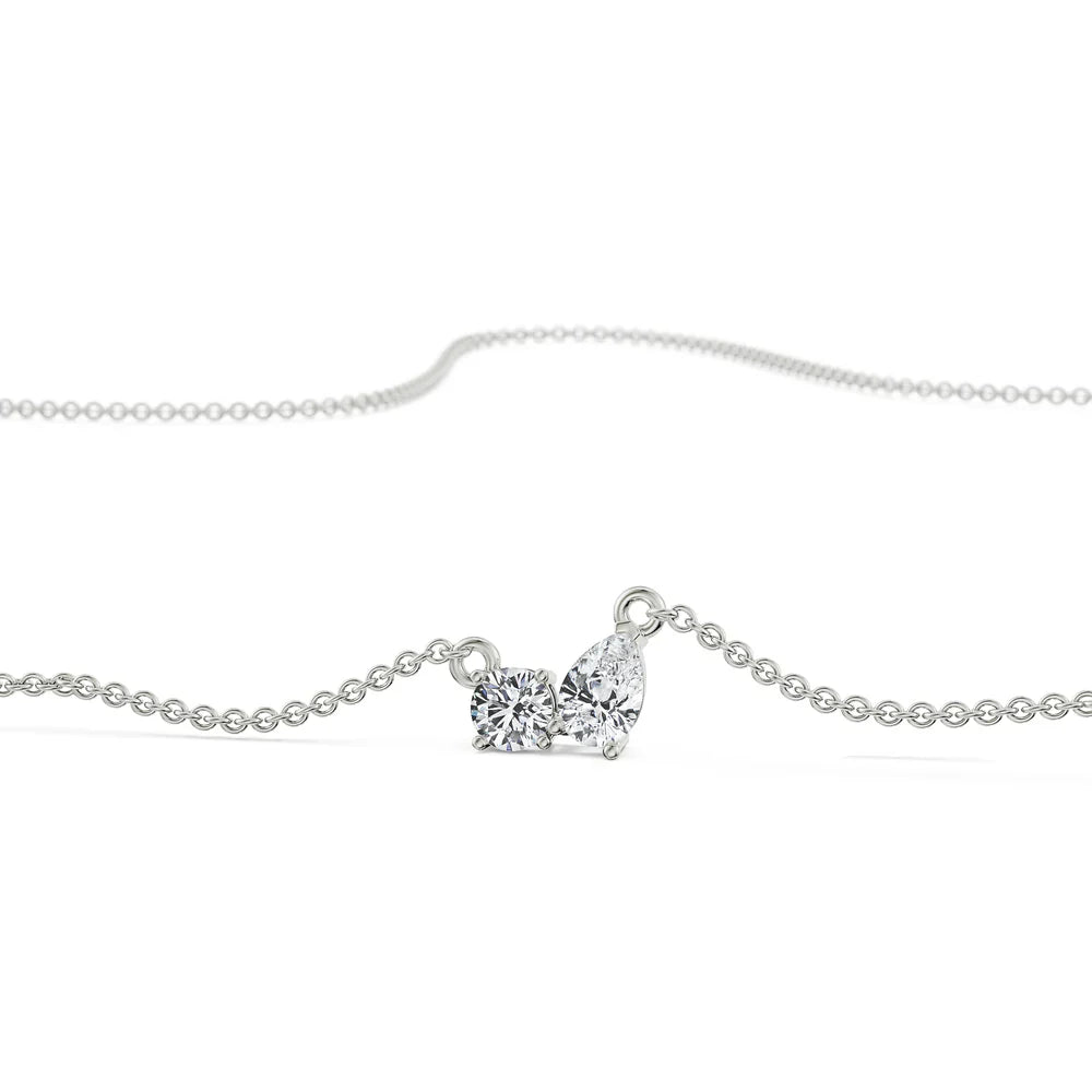Duo Lab Grown Diamond Solitaire Necklace 9KT
