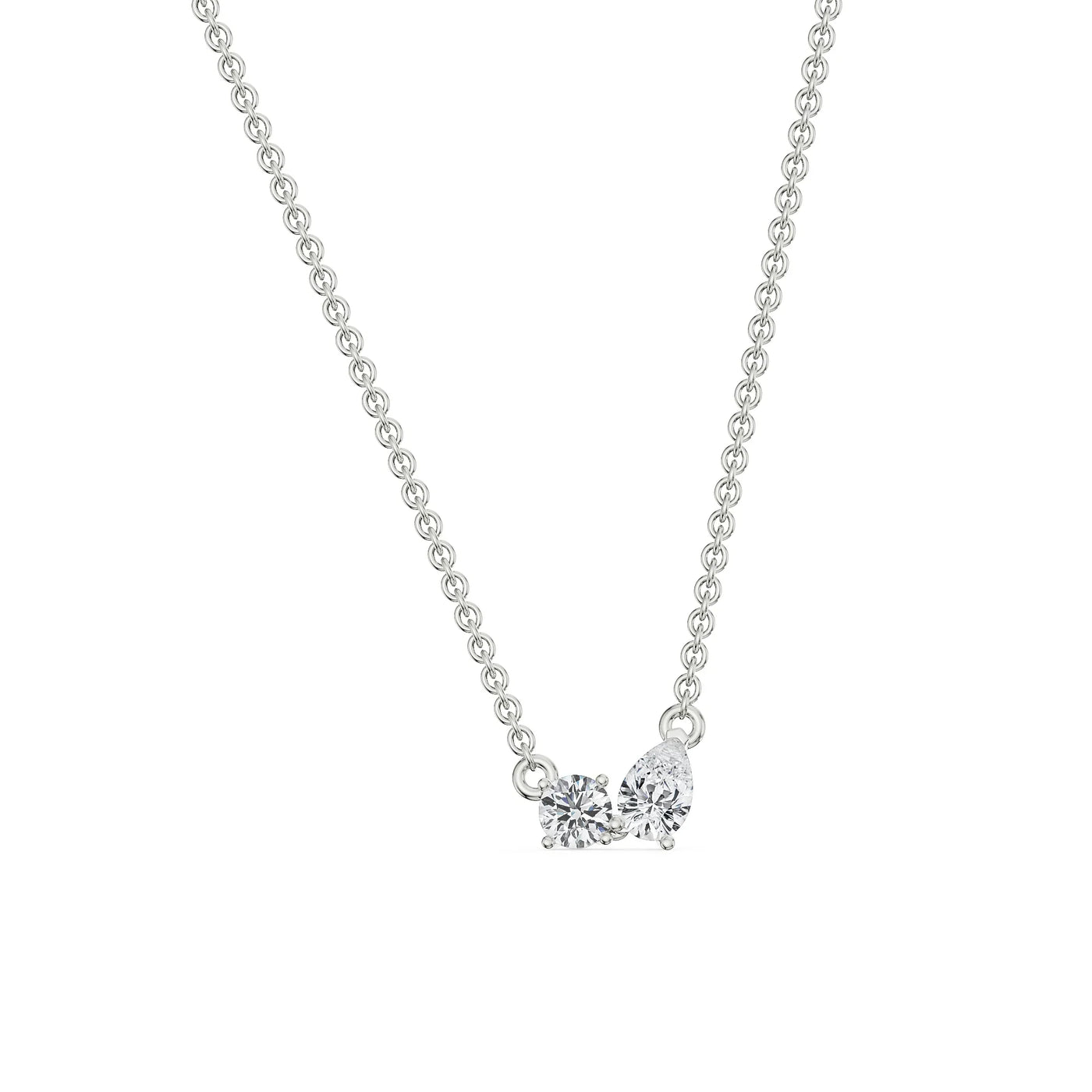 Duo Lab Grown Diamond Solitaire Necklace 9KT