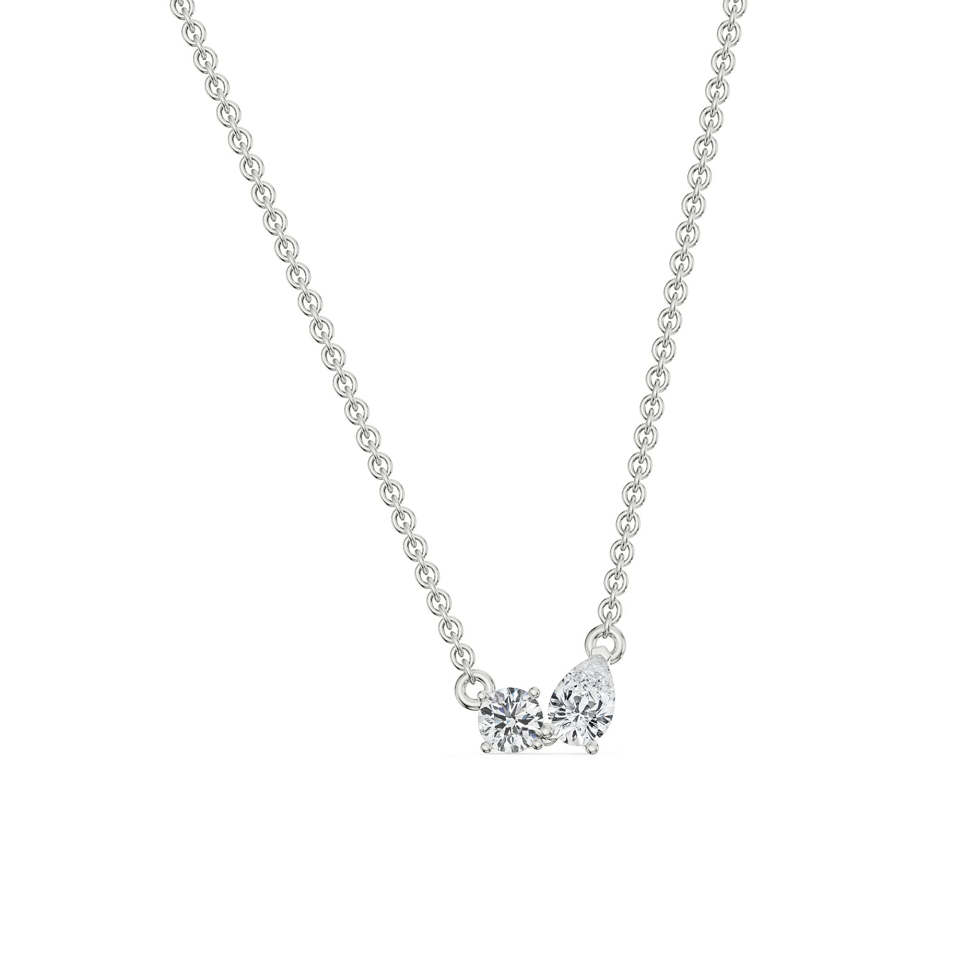 Duo Lab Grown Diamond Solitaire Necklace
