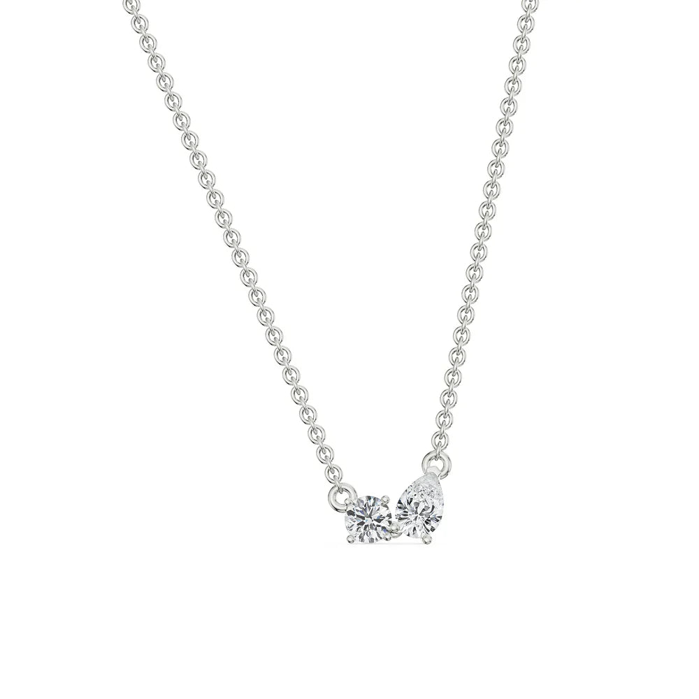 Duo Lab Grown Diamond Solitaire Necklace 9KT