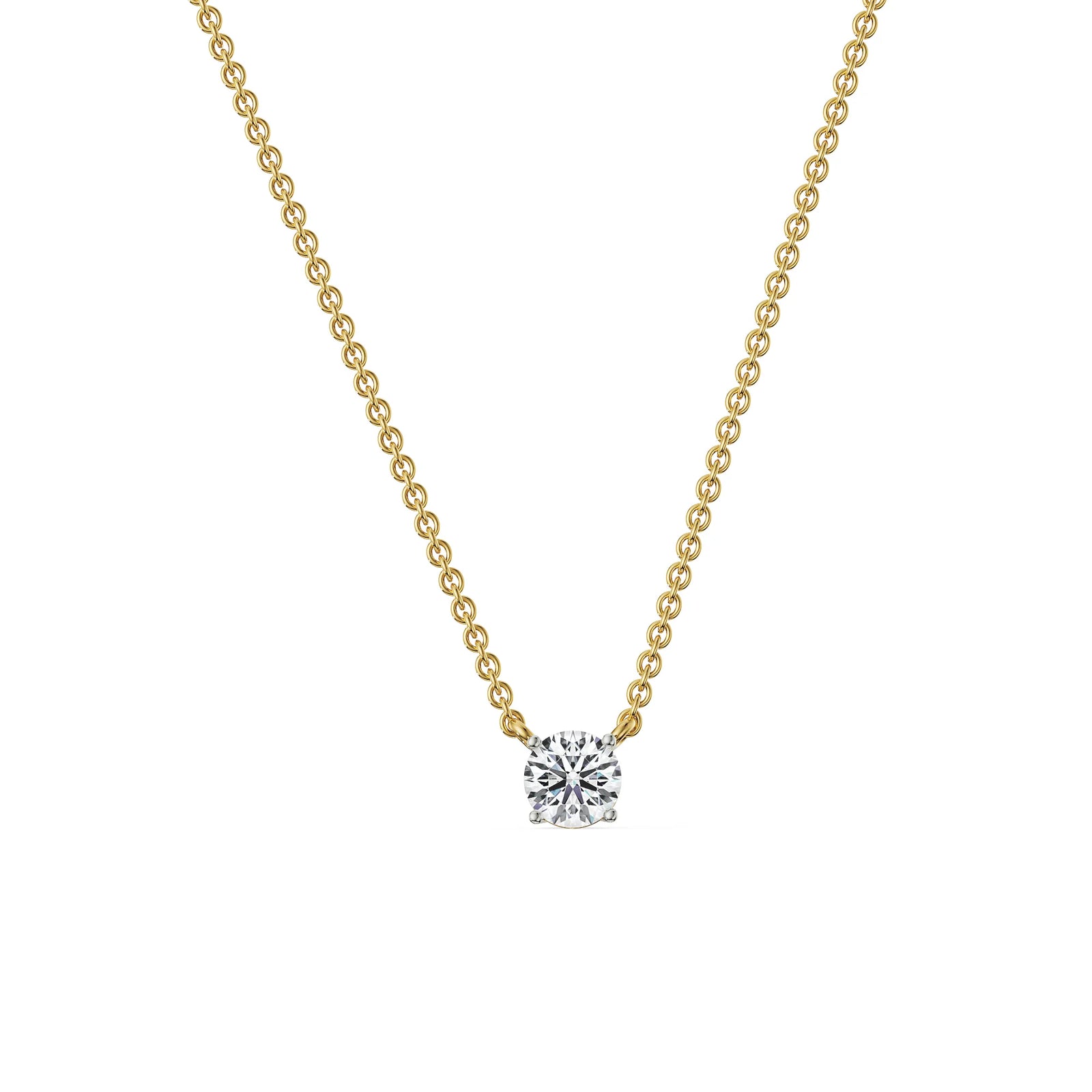 0.75 CT Solitaire Diamond Necklace Right View