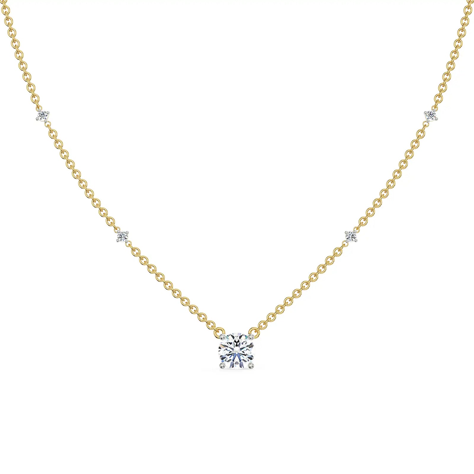 0.5 CT Solitaire Lab Grown Diamond Necklace - top view