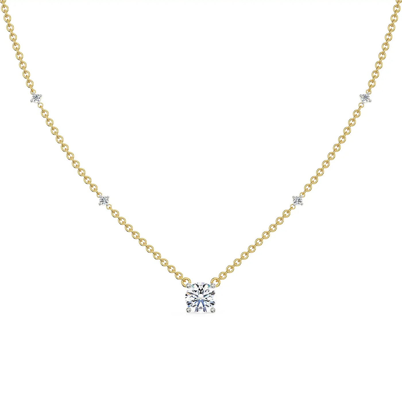 0.5 CT Solitaire Lab Grown Diamond Necklace 9KT