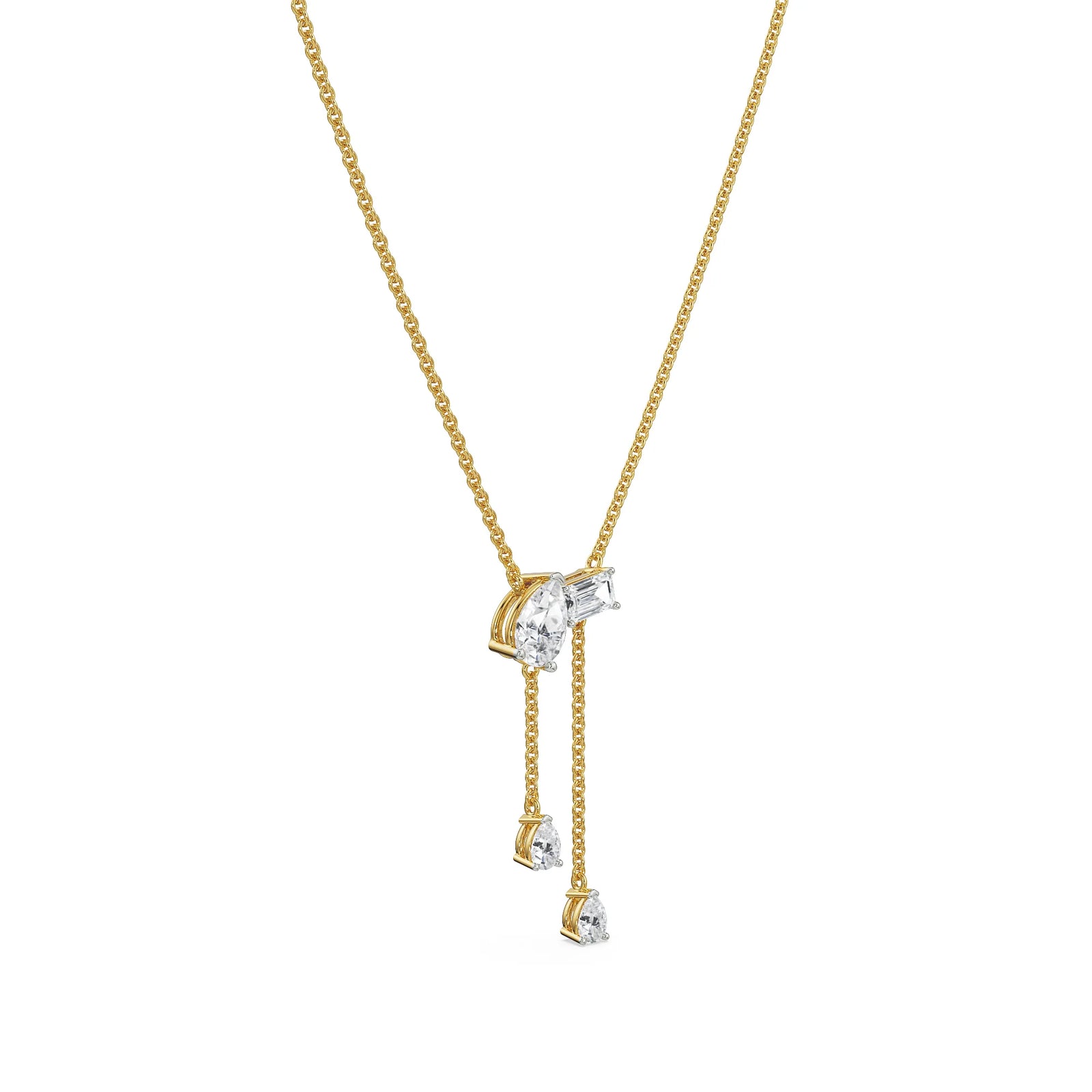 Pear Emerald Drop Necklace Left View