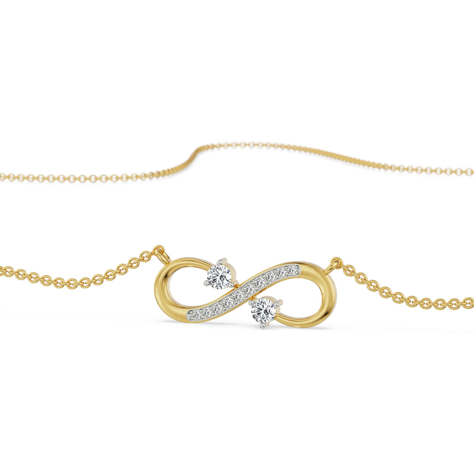 Infinity Diamond Necklace Front View