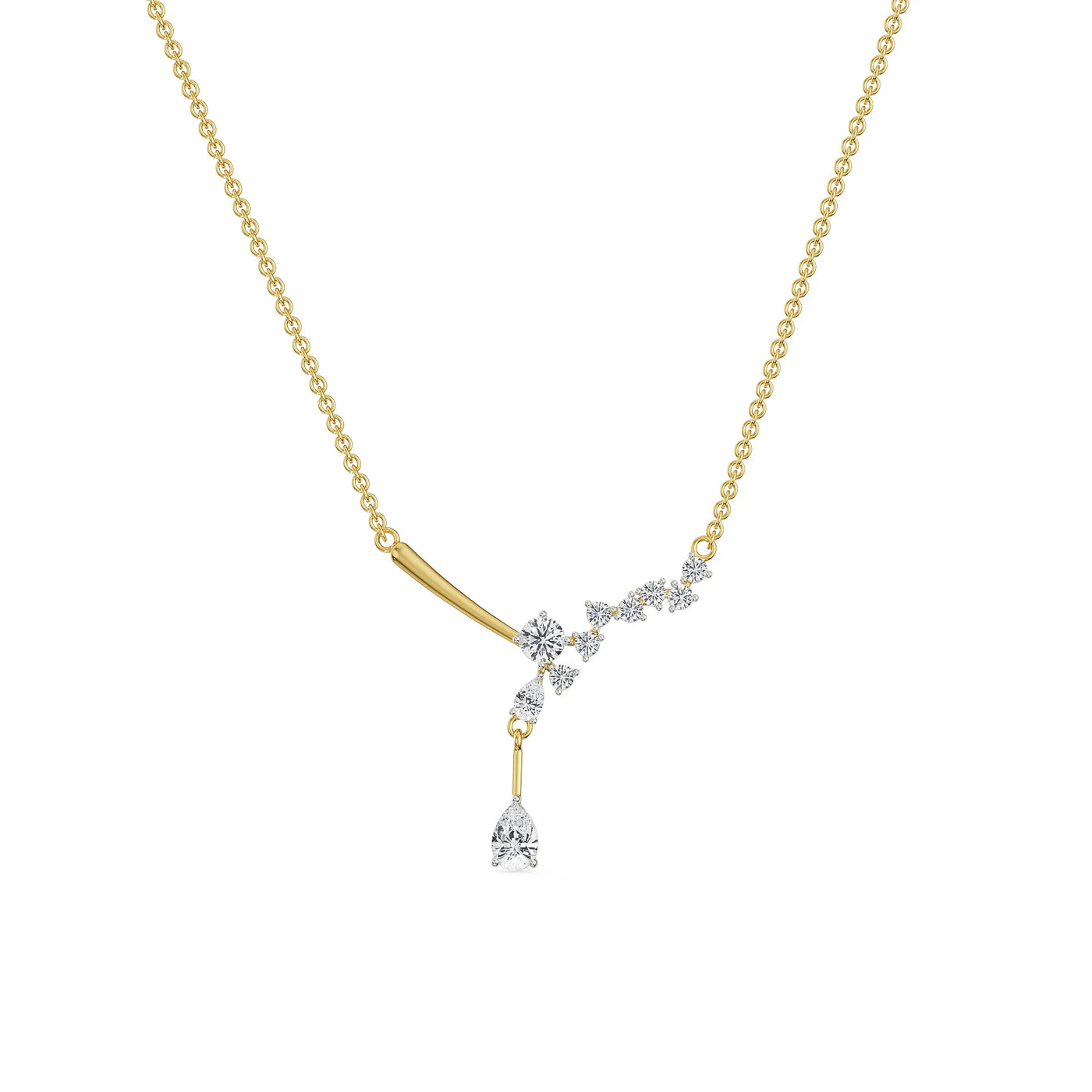 Saphie One Sided Lab Grown Diamond Necklace 9KT