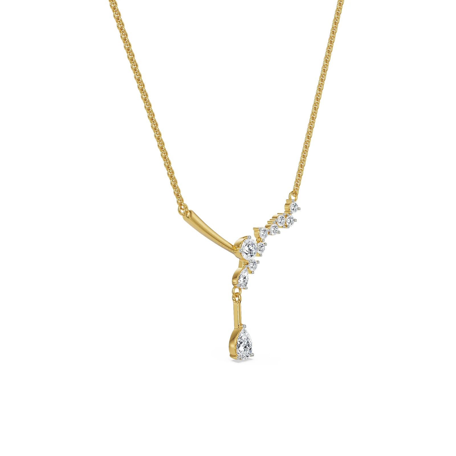 Saphie One Sided Diamond Necklace Left view