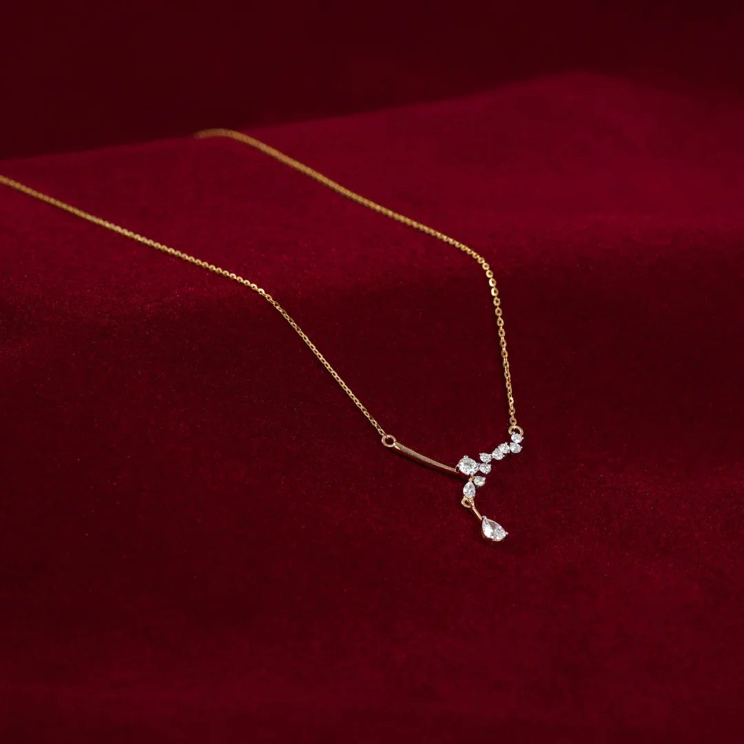 Saphie One Sided Diamond Necklace Prospective View