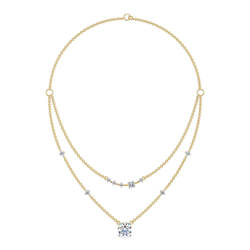 Two Layered Solitaire Necklace_in_stock