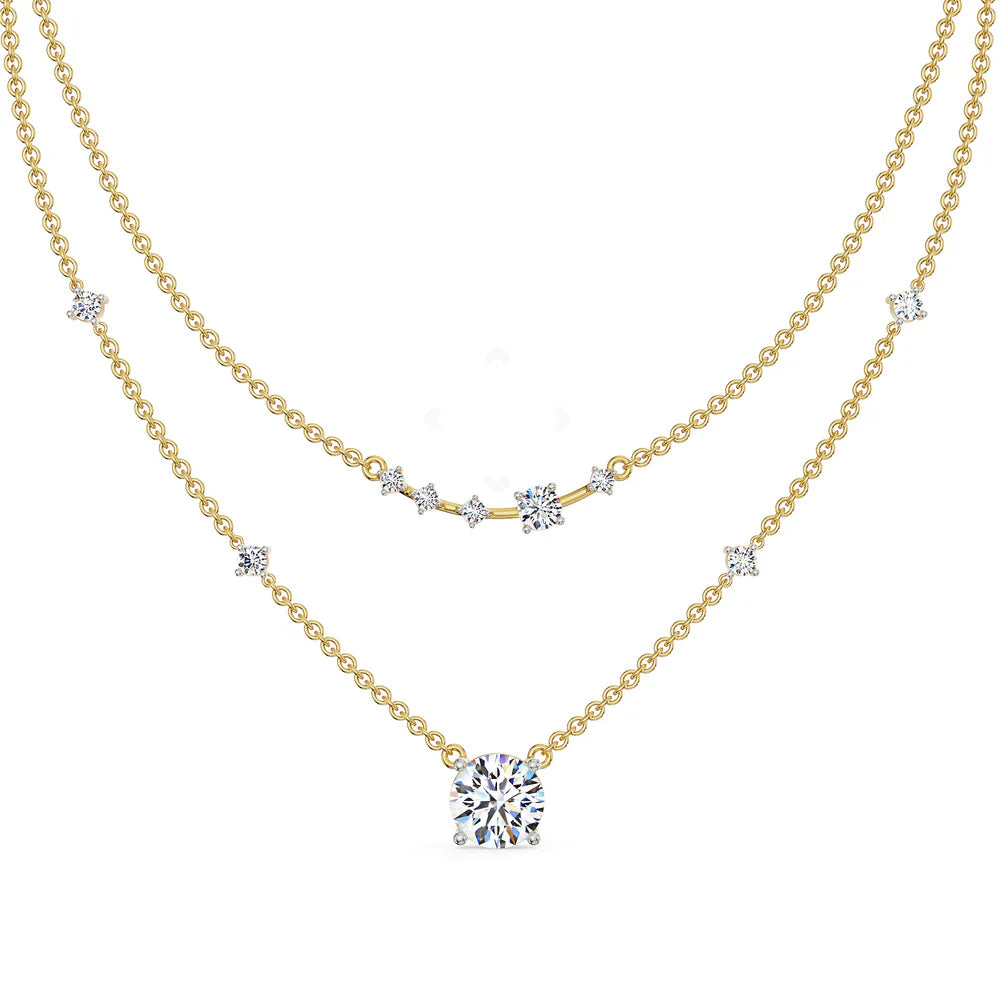 Two Layered Solitaire Necklace_in_stock