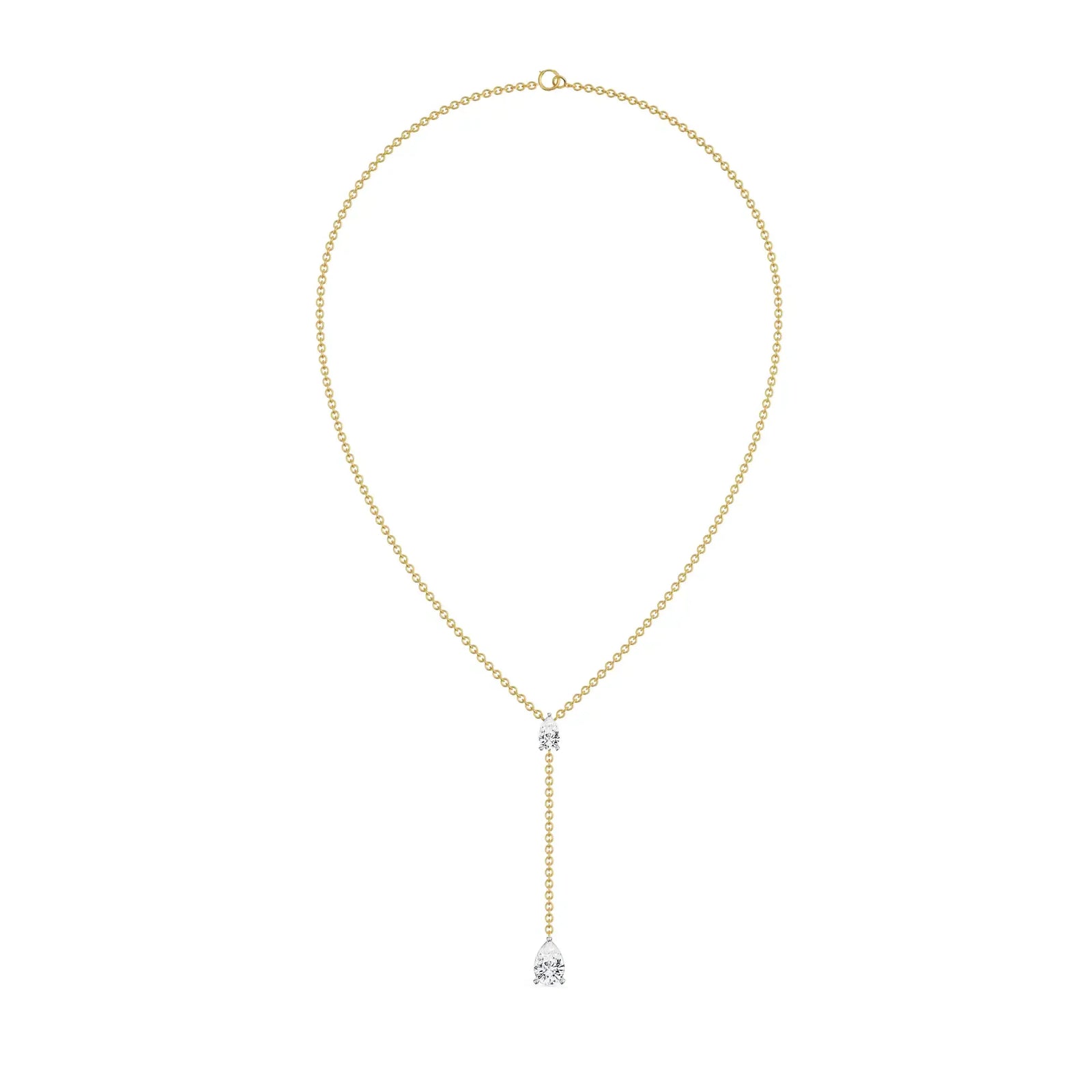 Pear Drop Diamond Necklace front view