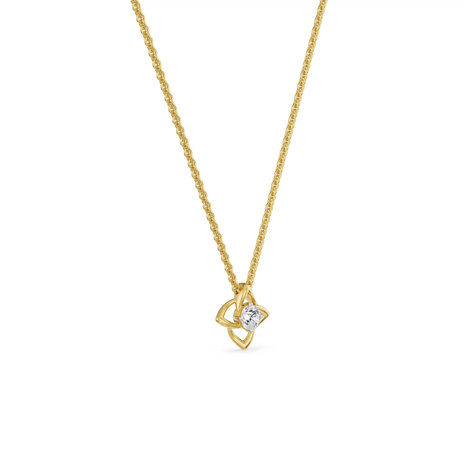Raha Solitaire Diamond Necklace left view