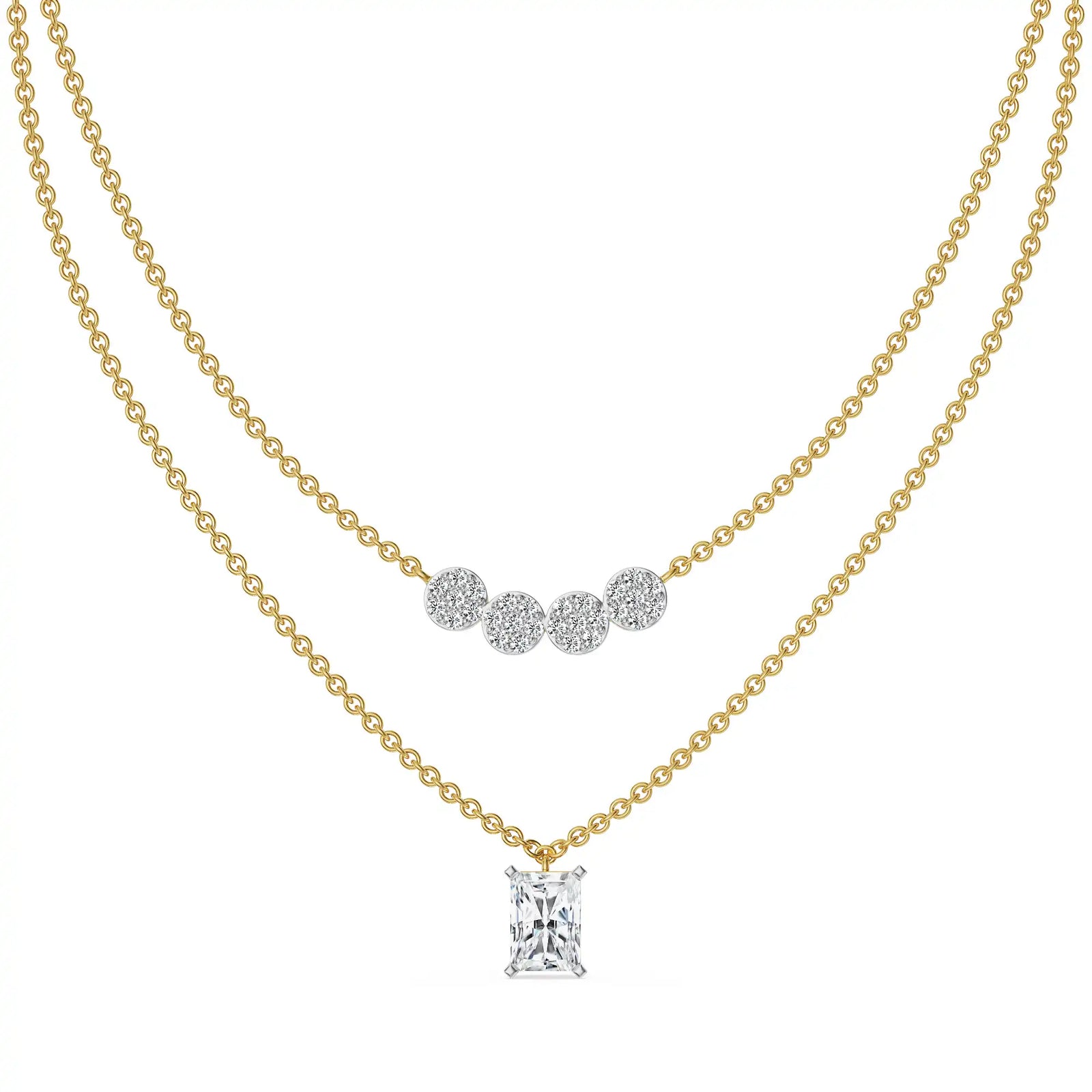 Tina Layered Lab Grown Diamond Necklace - Prospective view