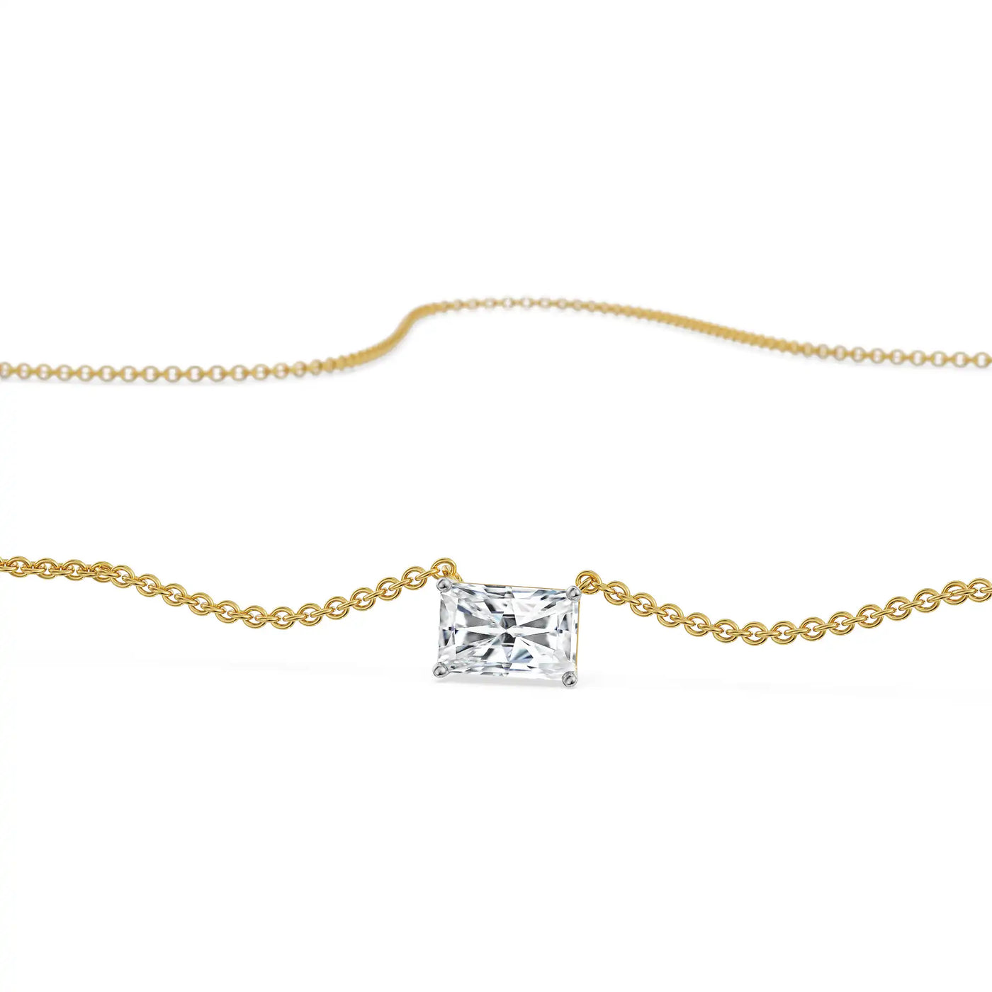 1 CT Radiant Lab Grown Diamond Necklace