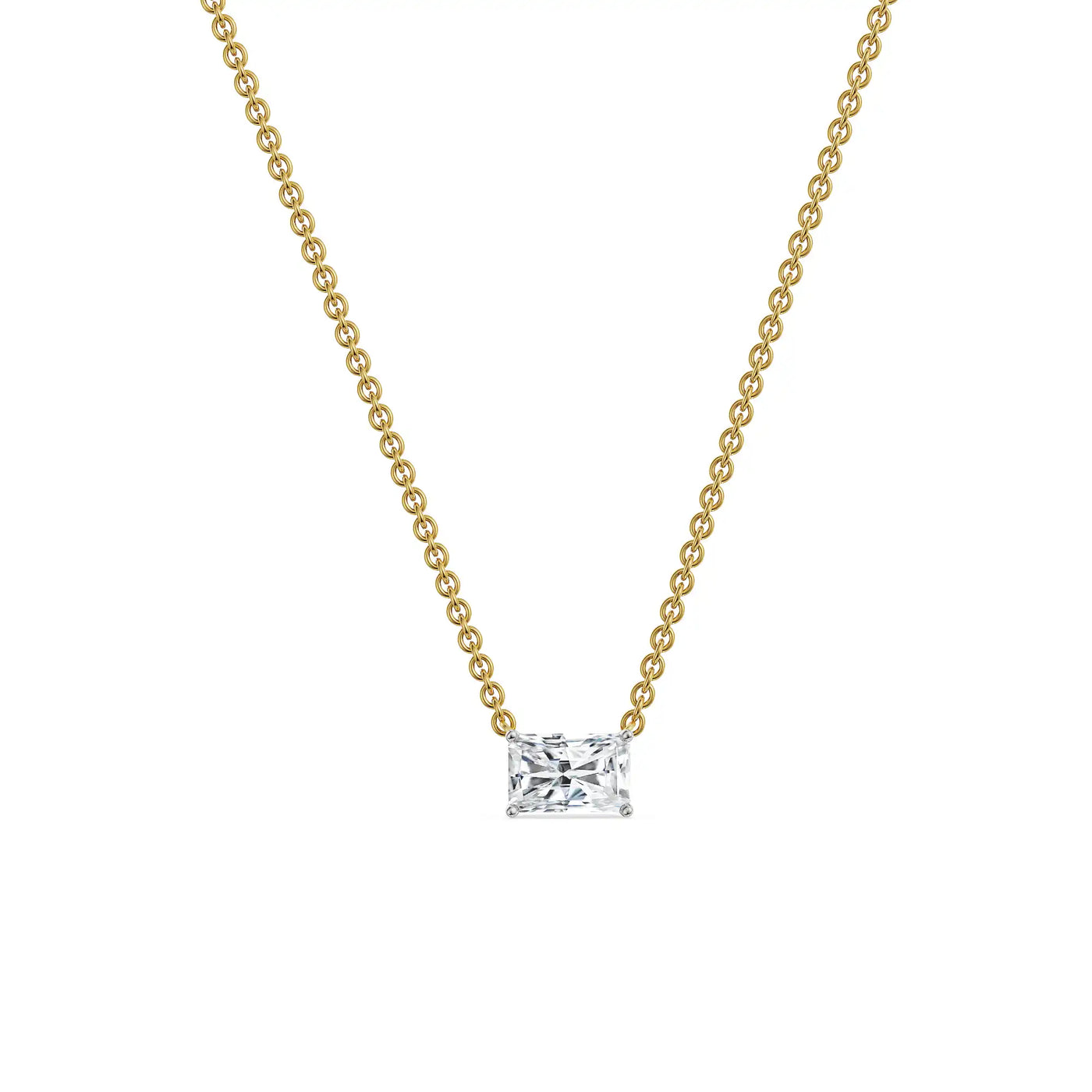 1 CT Radiant Lab Grown Diamond Necklace_in_stock