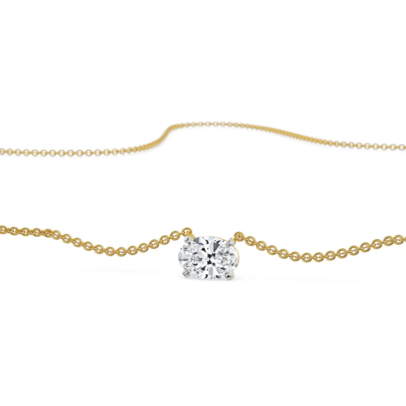 1 CT Oval Lab Grown Diamond Necklace_in-stock