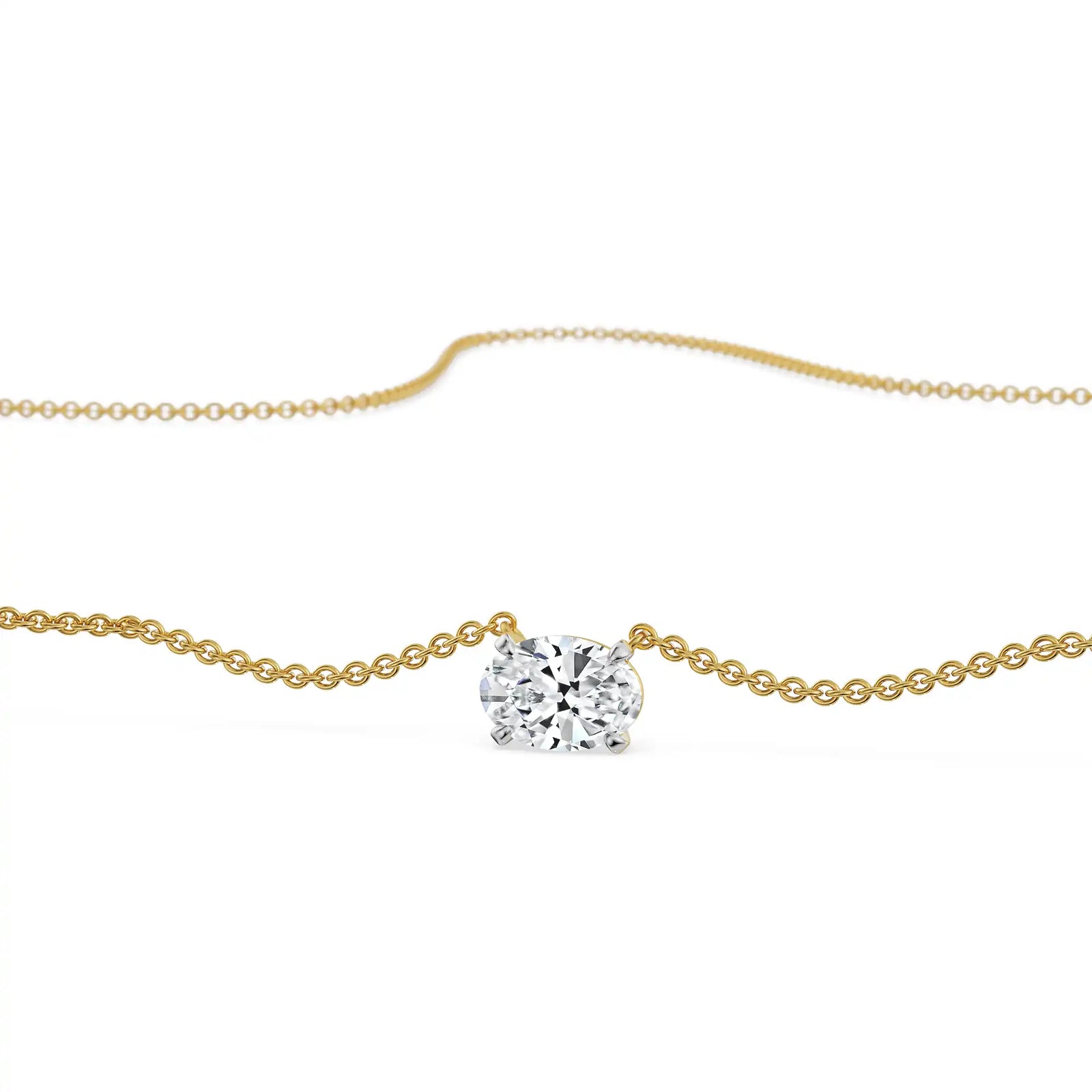 1 CT Oval Lab Grown Diamond Necklace_in-stock