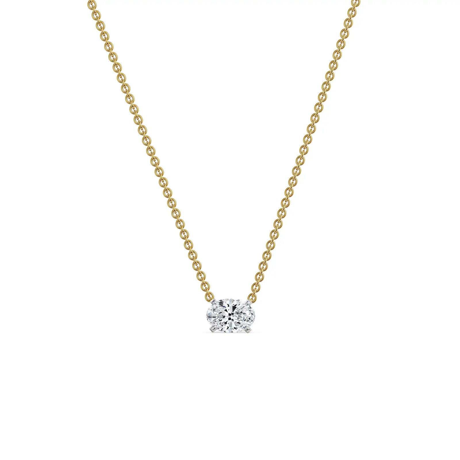 1 CT Oval Lab Grown Diamond Necklace_in-stock
