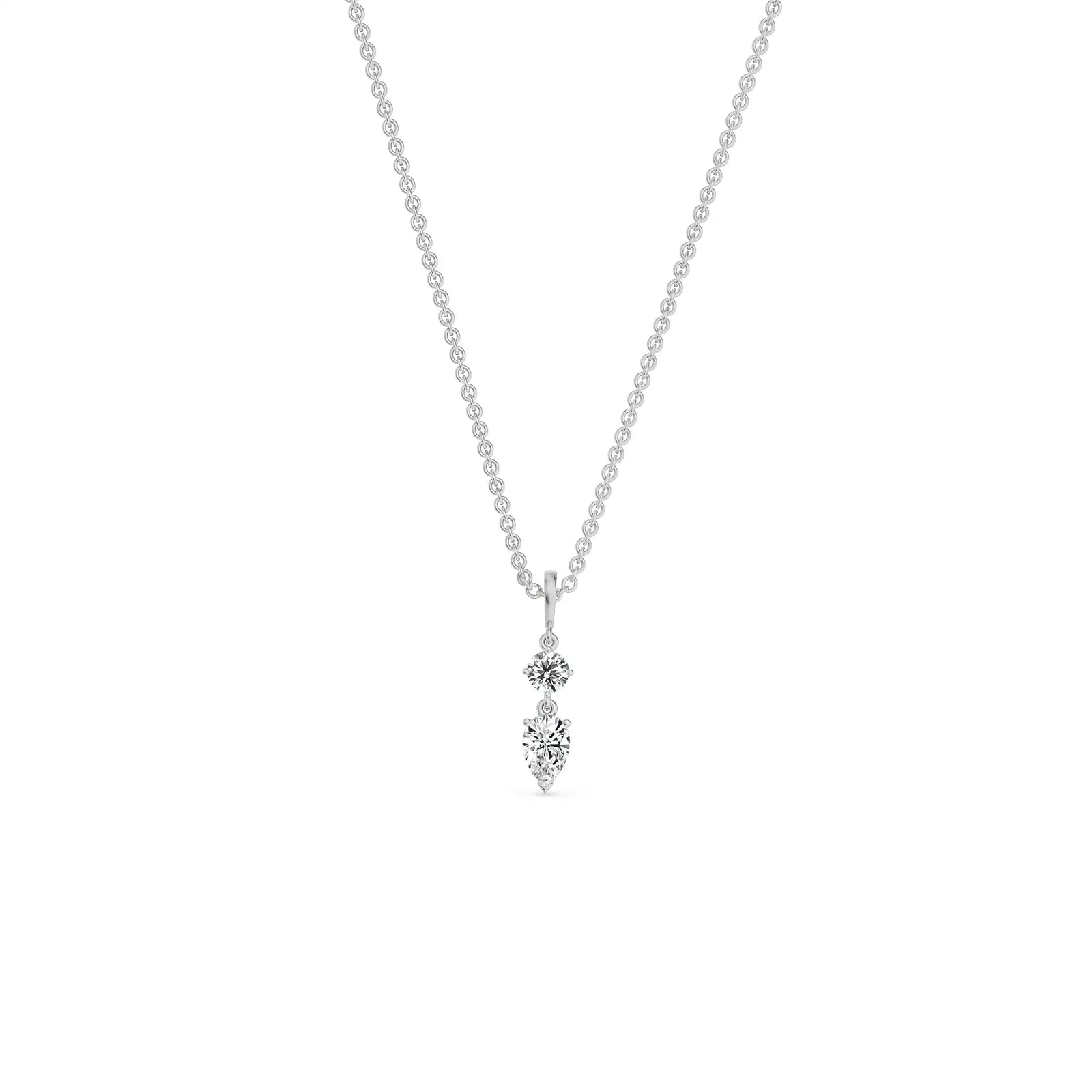 Kaya 2 Stone Lab Grown Diamond Solitaire Necklace - Prospective view