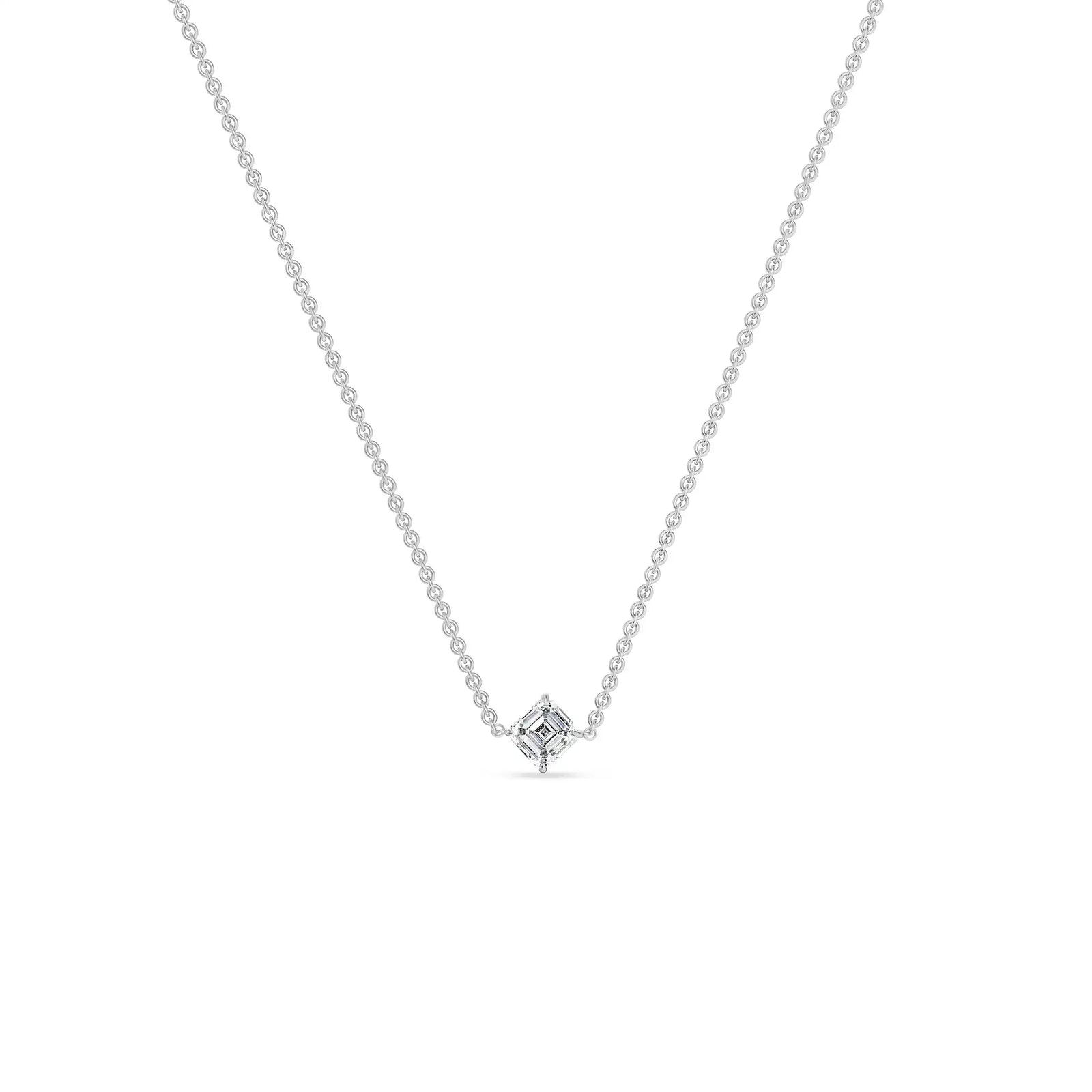 1 CT Asscher Lab Grown Diamond Necklace - Prospective view