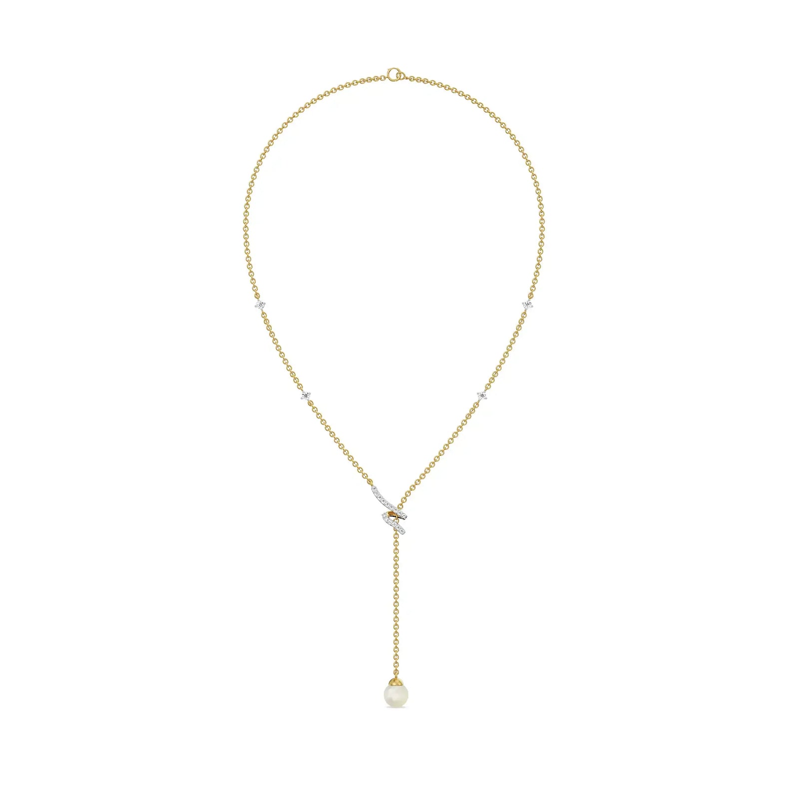Pear Drop Adjustable Diamond Necklace- front view