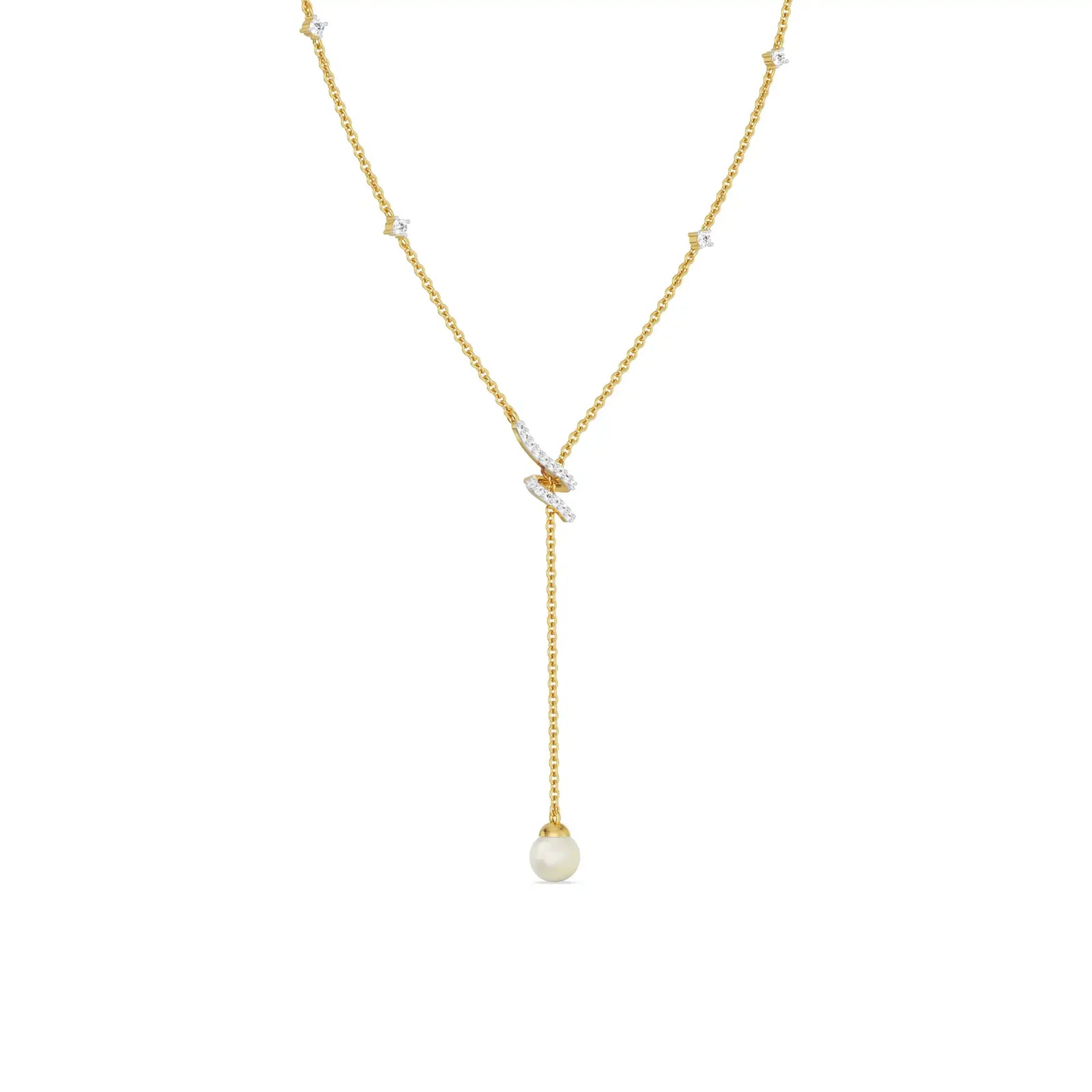 Pear Drop Adjustable Diamond Necklace side view