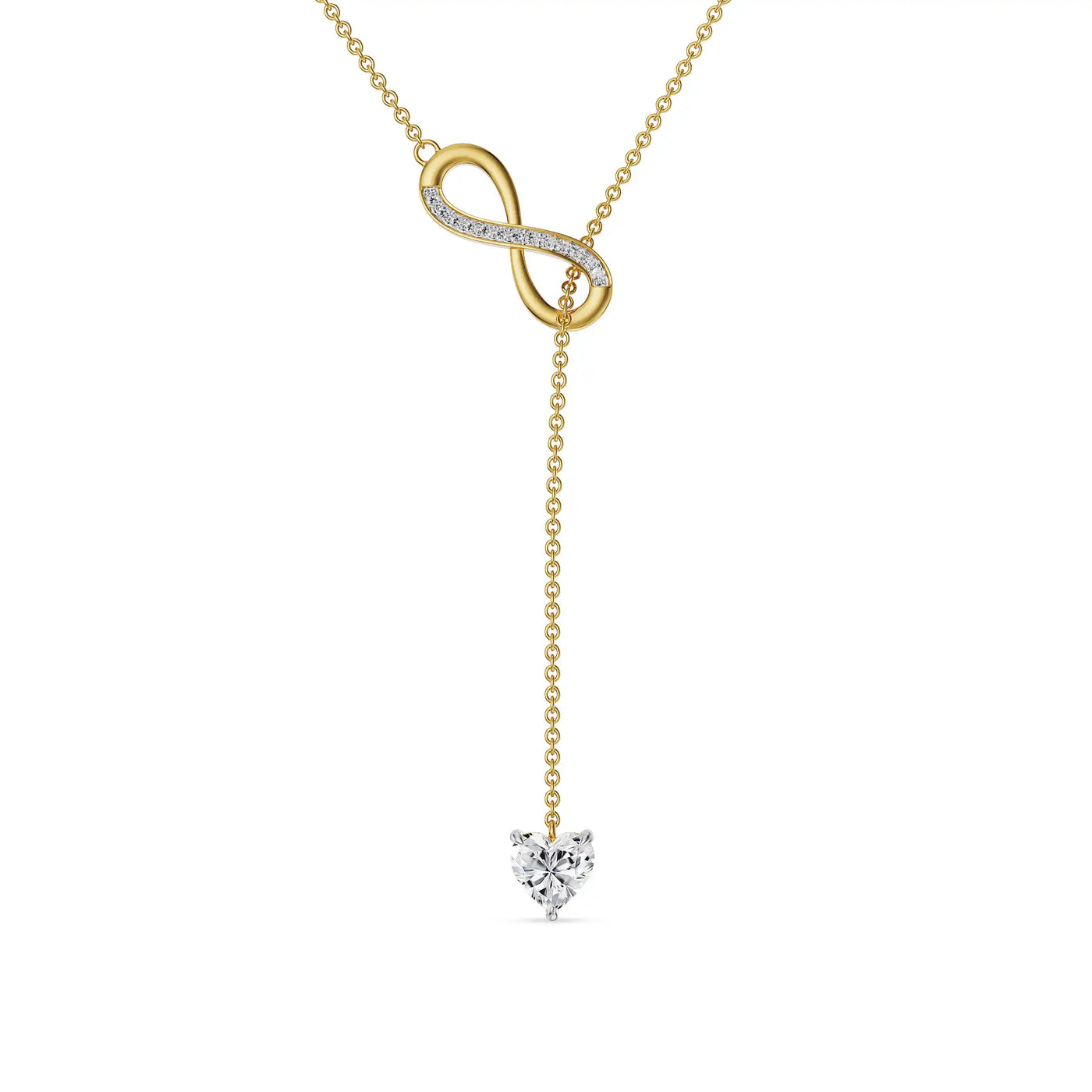 Infinity Heart Lab Grown Diamond Lariat Necklace
