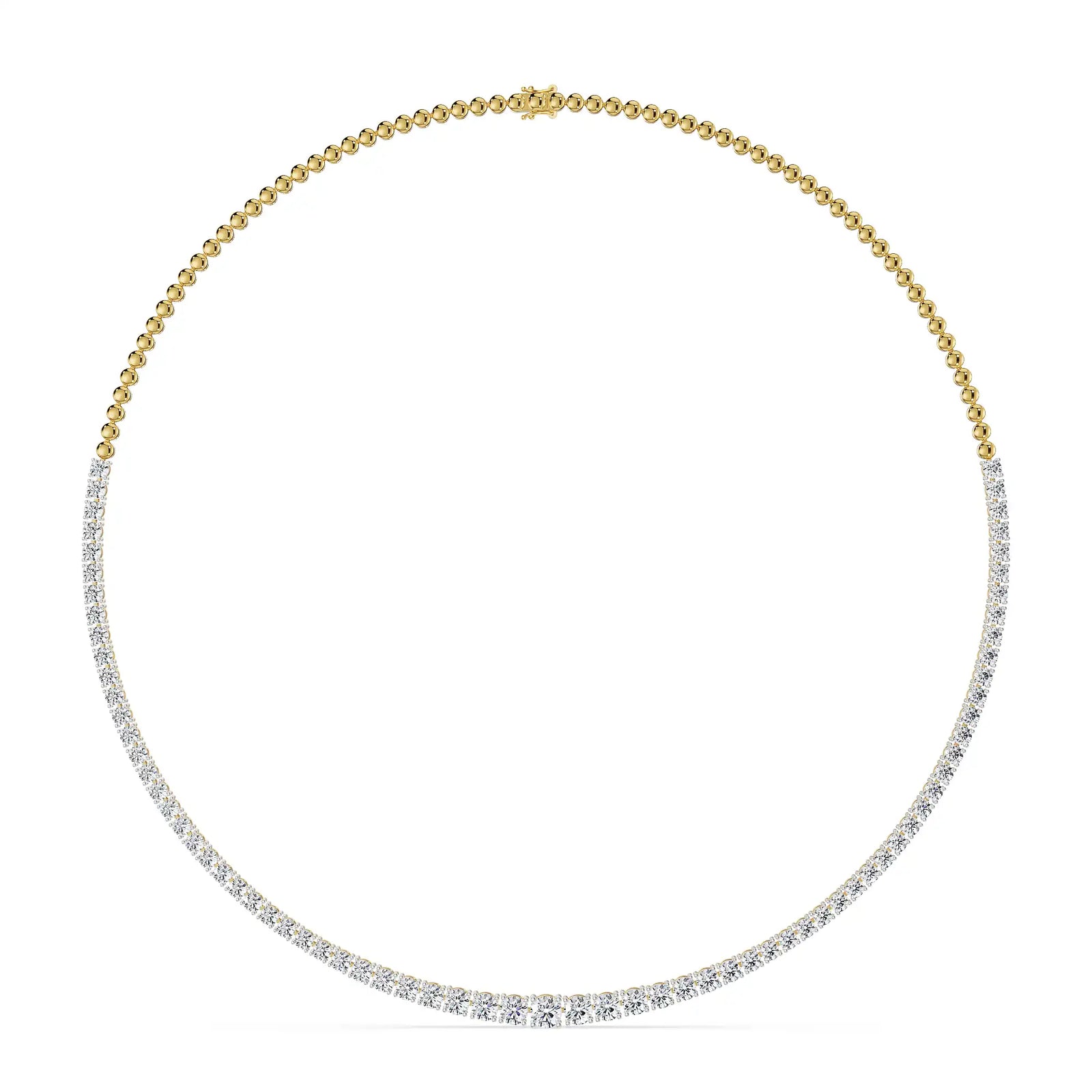 Radiant Lab Grown Diamond Tennis Necklace- Front View