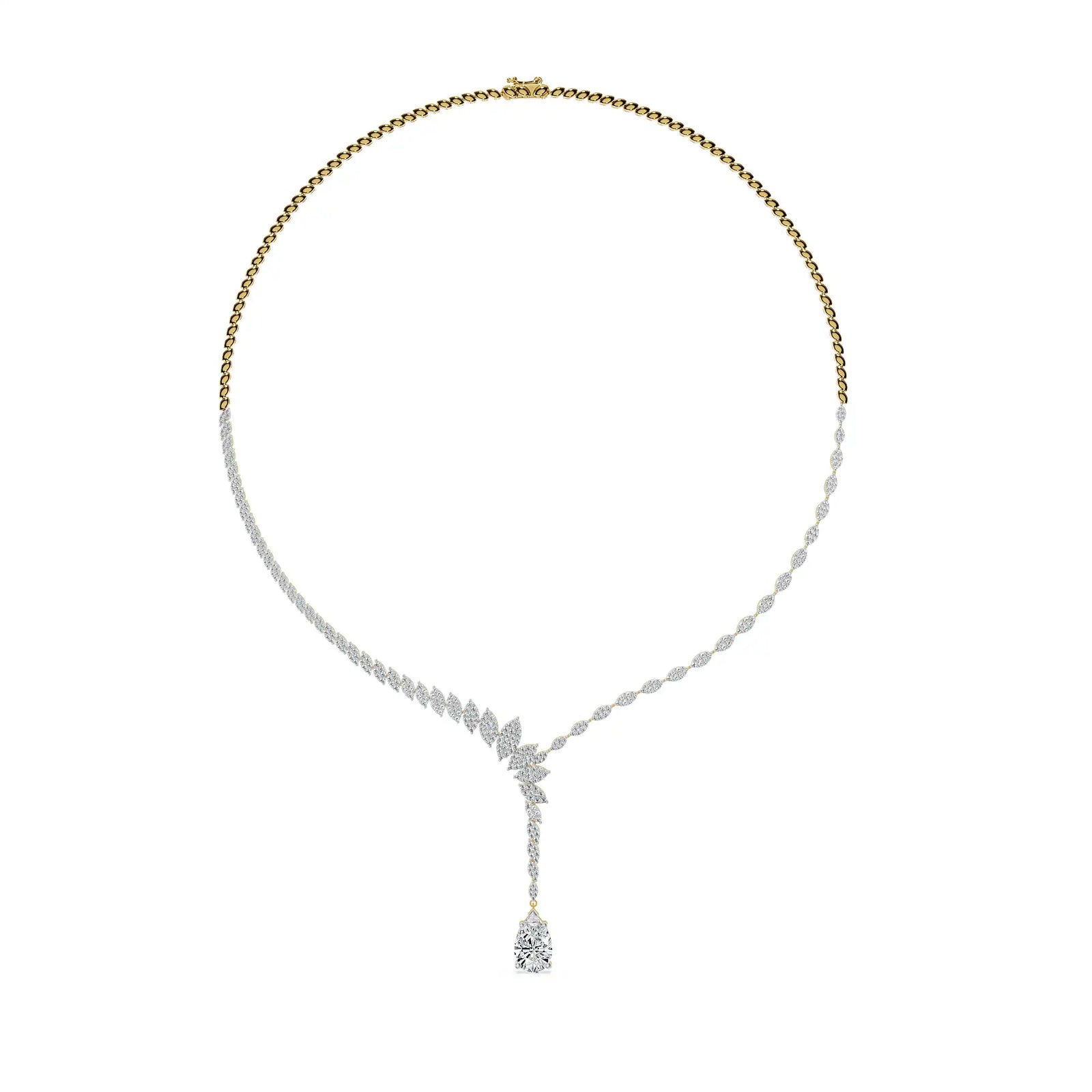 Frostfall Vine Lab Grown Diamond Necklace - front view