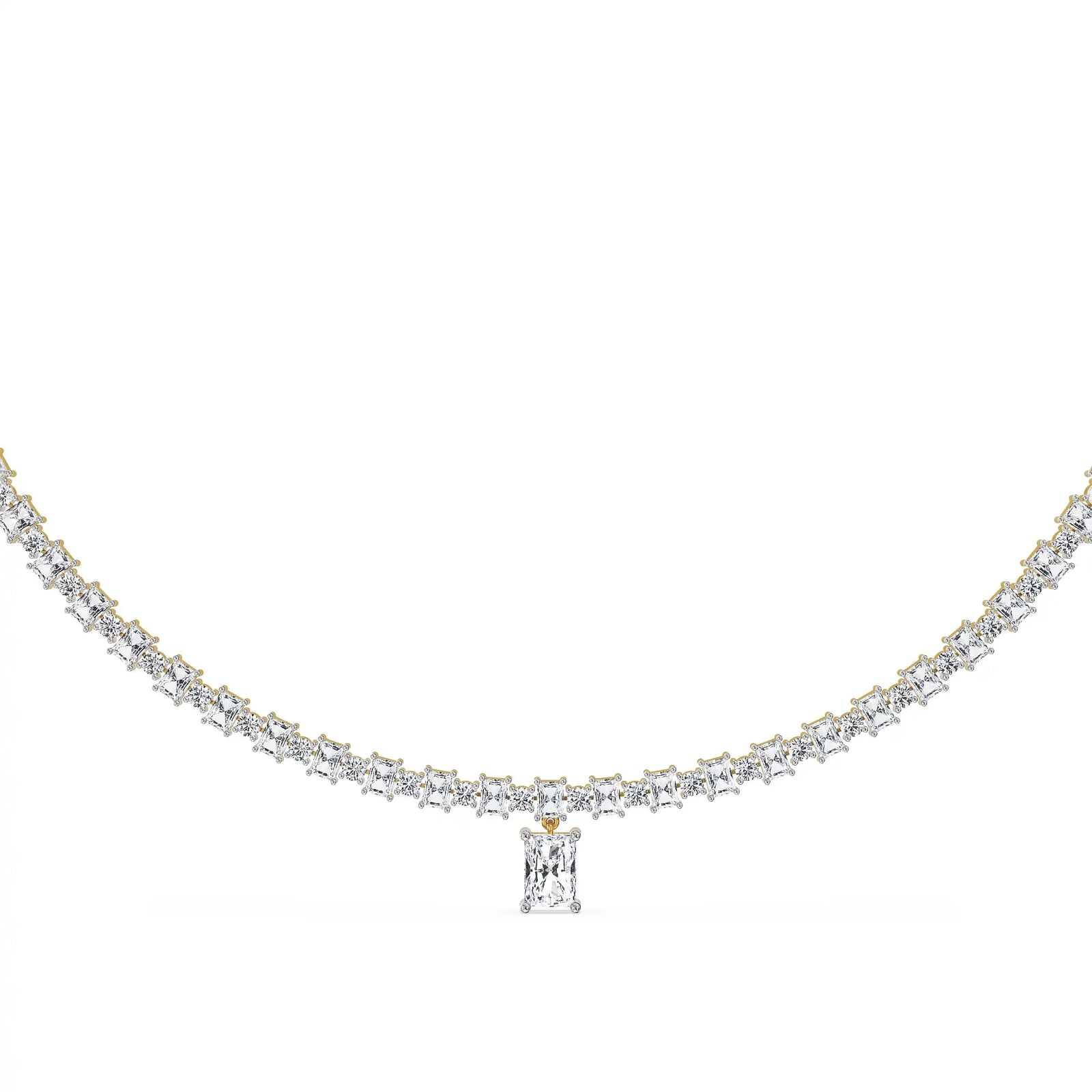 Celeste Lab Grown Diamond Tennis Necklace - perspective view