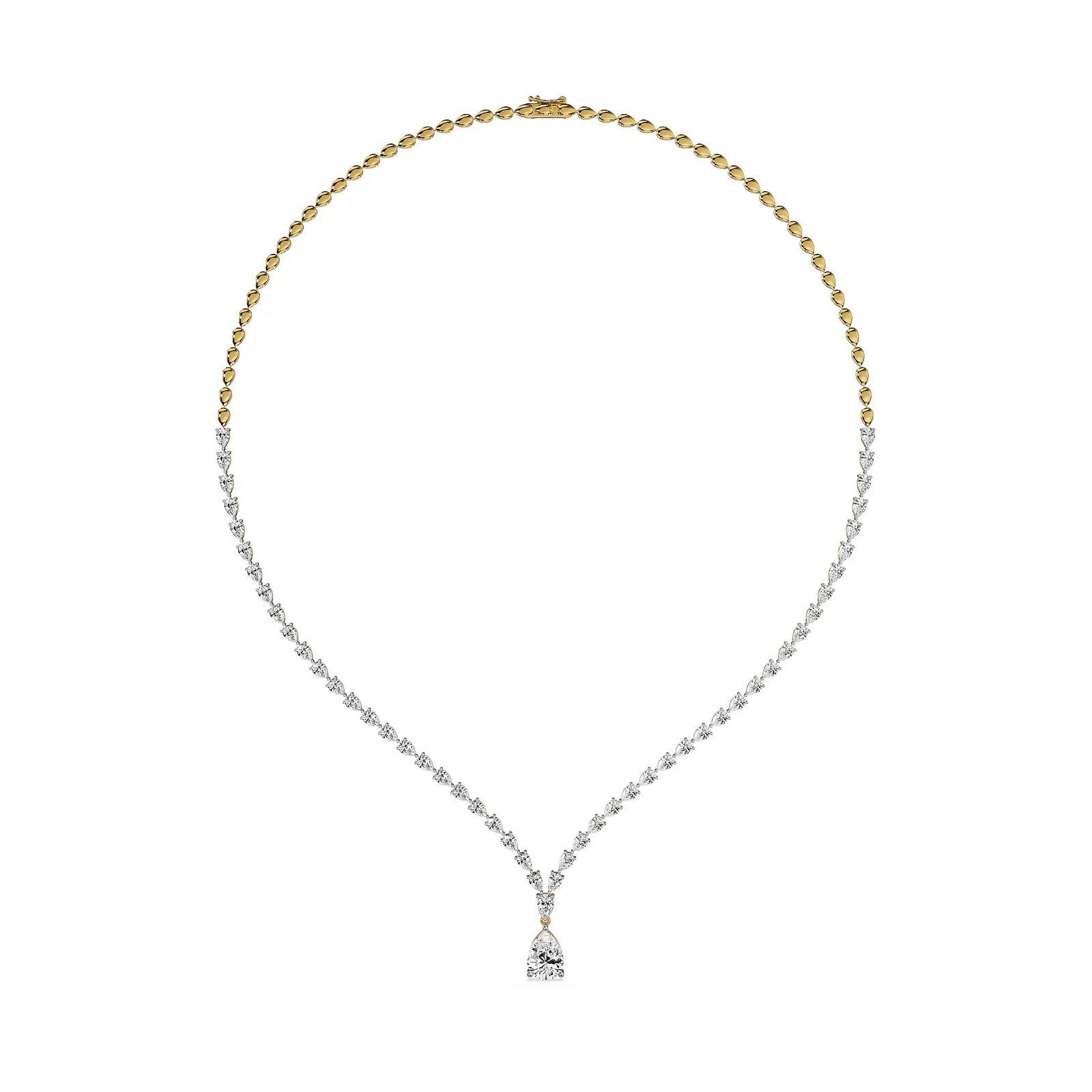 Raindrop Lab Grown Diamond Necklace - front view
