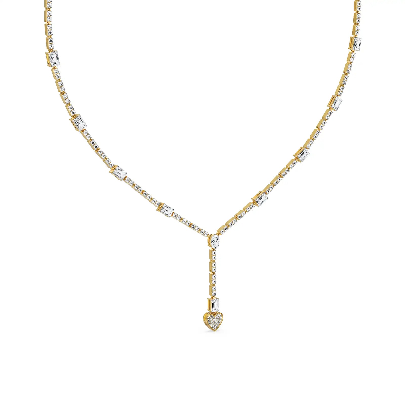 Mi Amor Lab Grown Diamond Necklace - side view