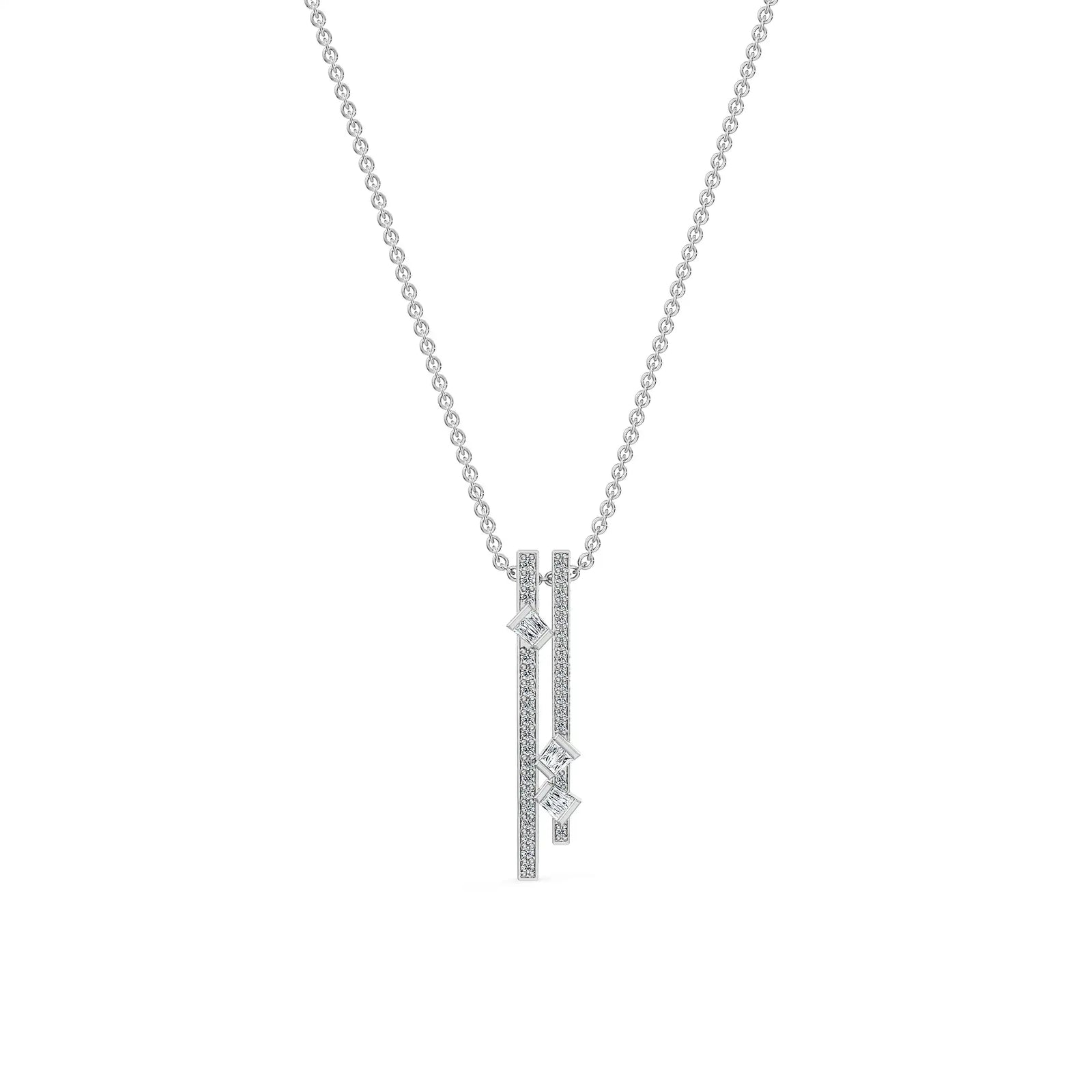Cityscape Lab Grown Diamond Necklace - front view in 9KT