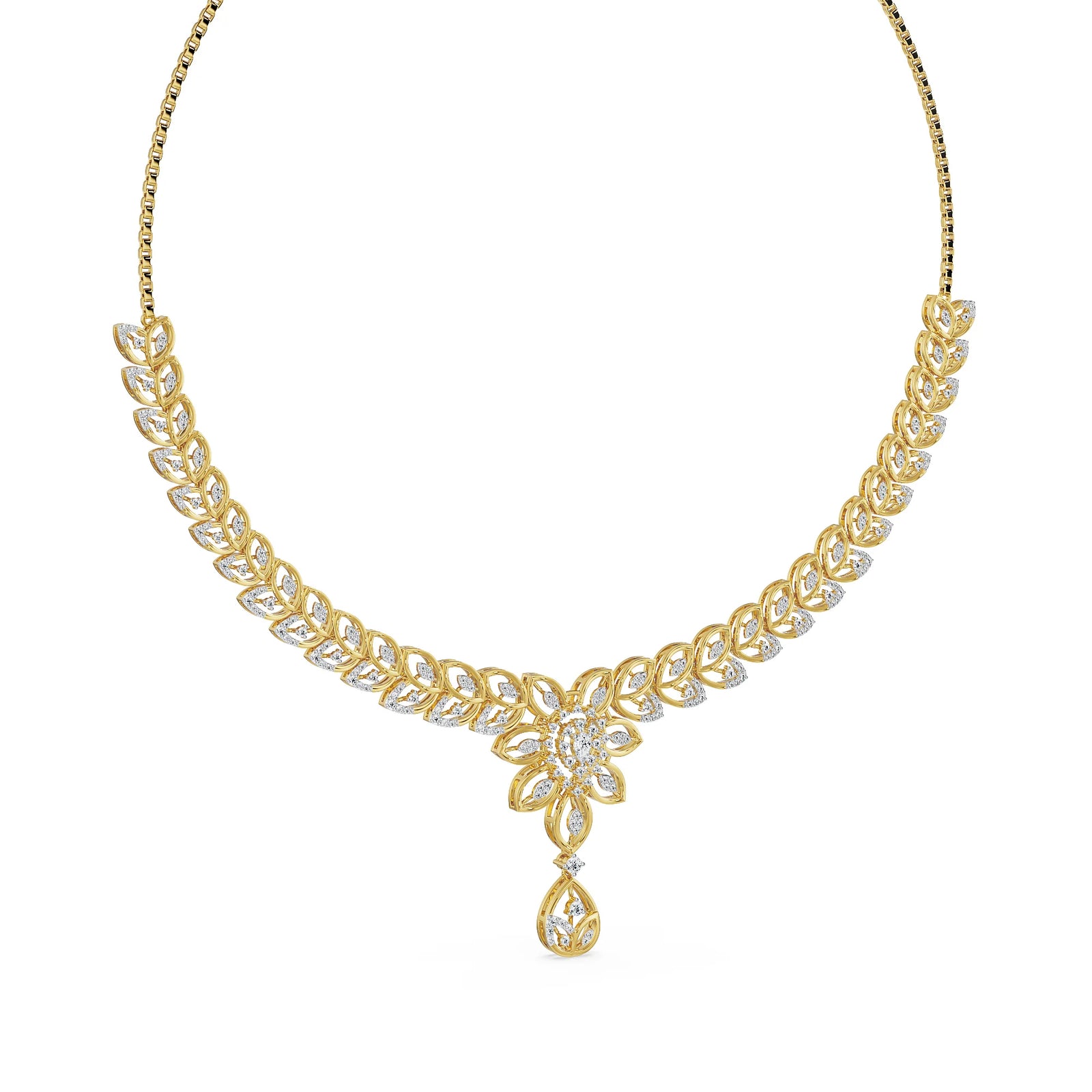 The Garden of Glow Lab Grown Diamond Necklace - side view