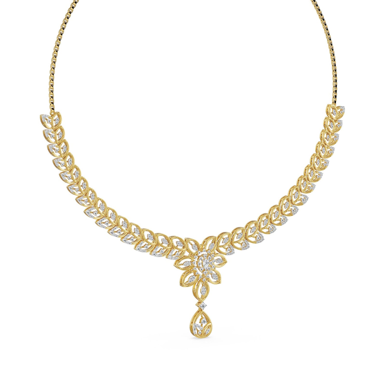 The Garden of Glow Lab Grown Diamond Necklace - perspective view