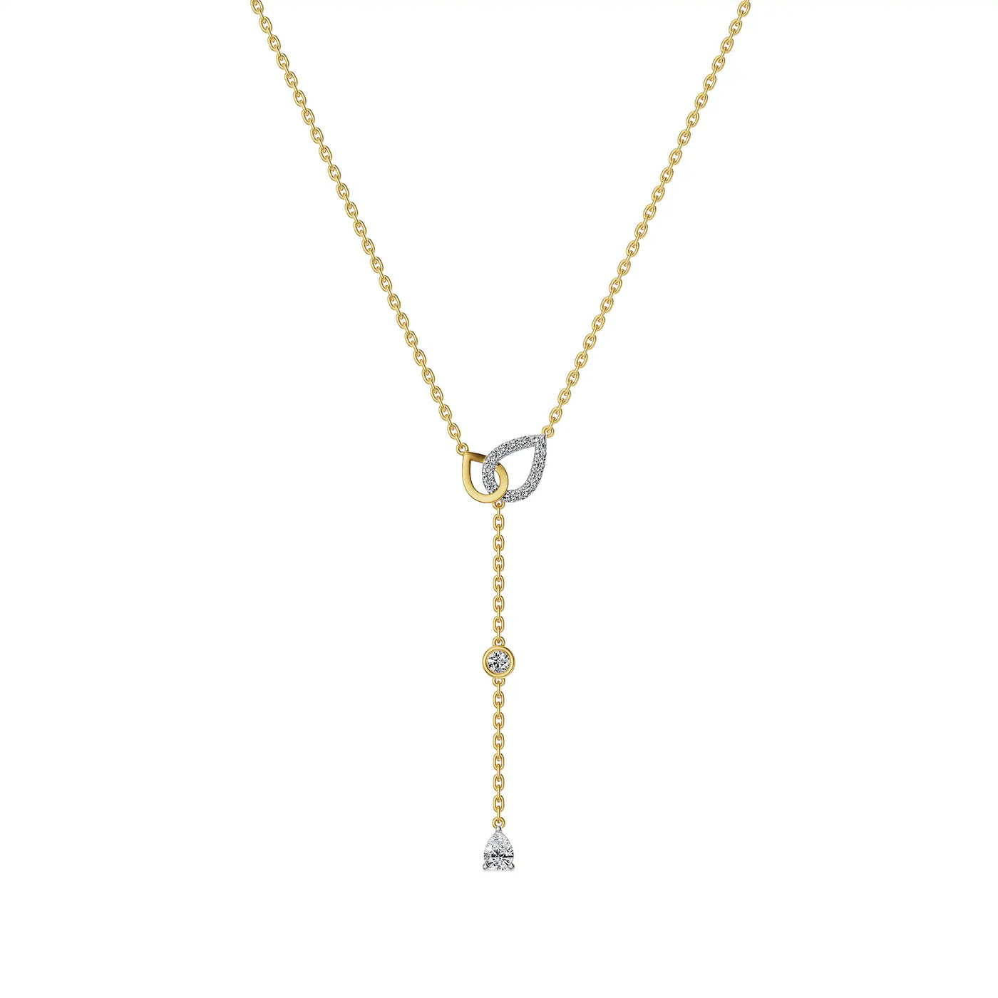 Serene Cascade Pear Lab Grown Diamond Necklace