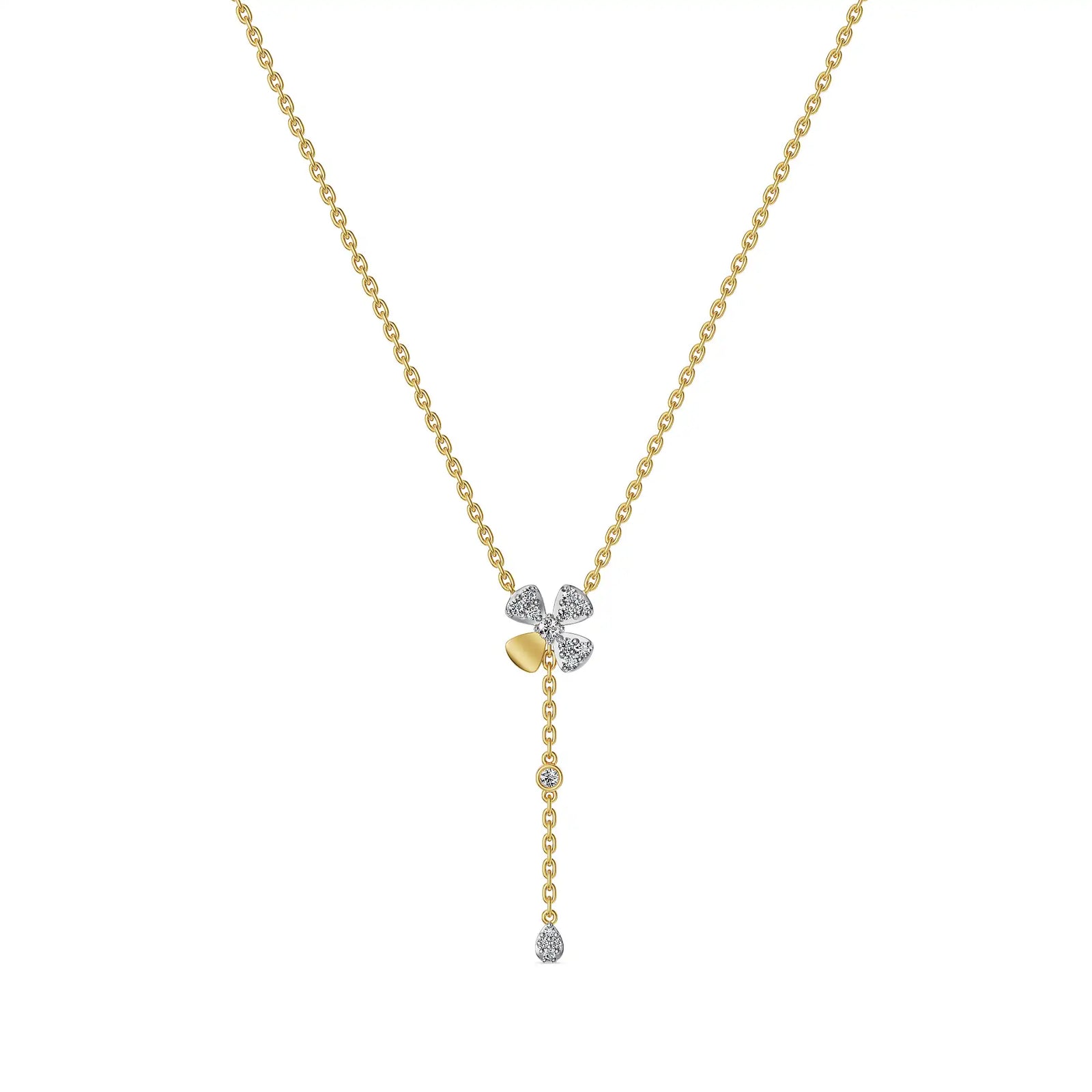 Blossom Cluster Cascade Lab Grown Diamond Necklace
Front View
