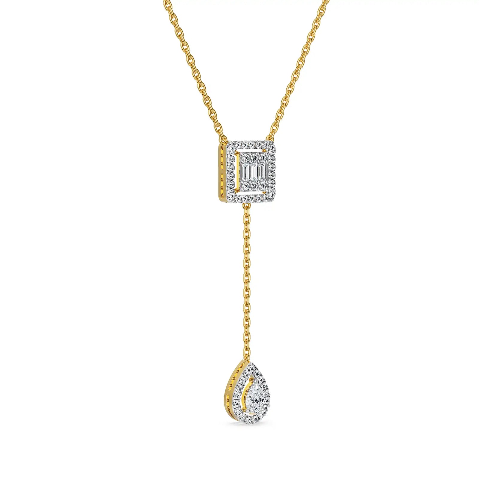 Frame Cluster Lab Grown Diamond Necklace
Side View