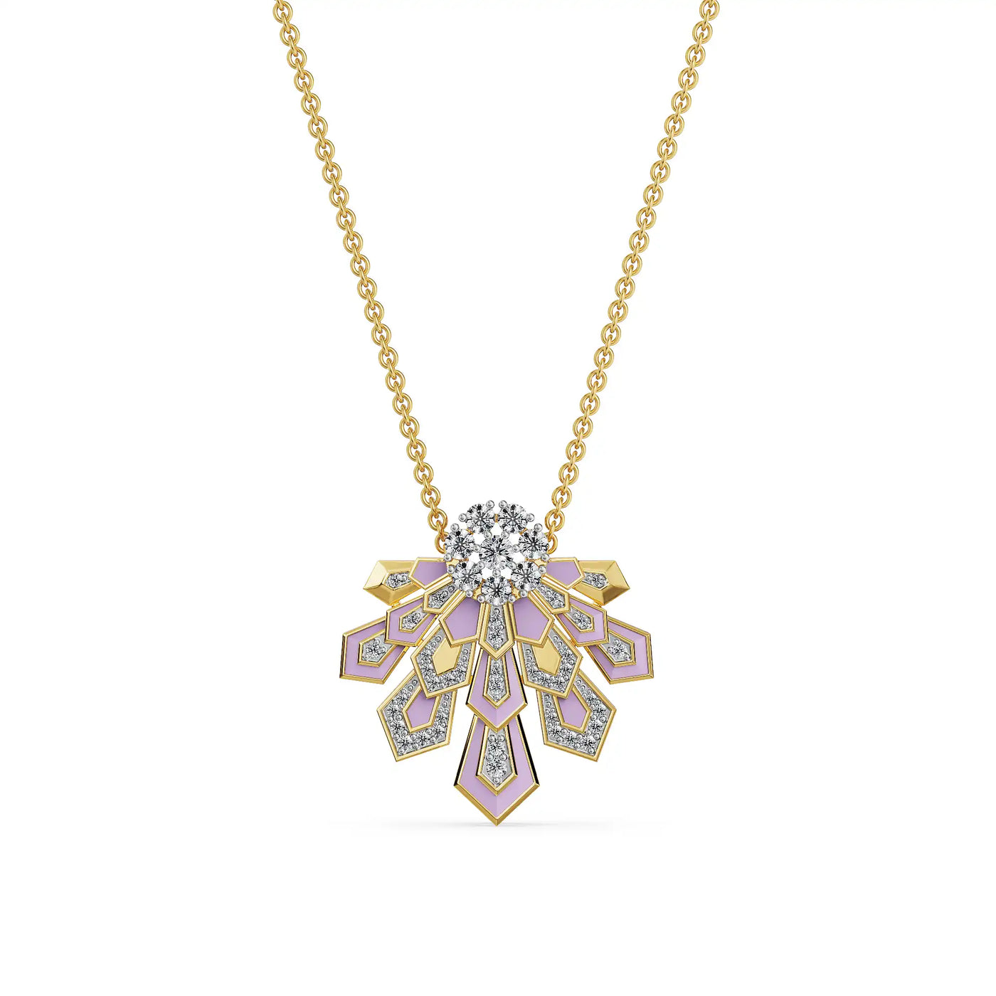 Lavender Cascade Lab Grown Diamond Necklace 9KT