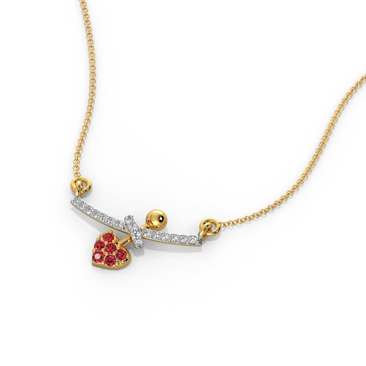 Love Struck Lab Grown Diamond Heart Necklace 9KT