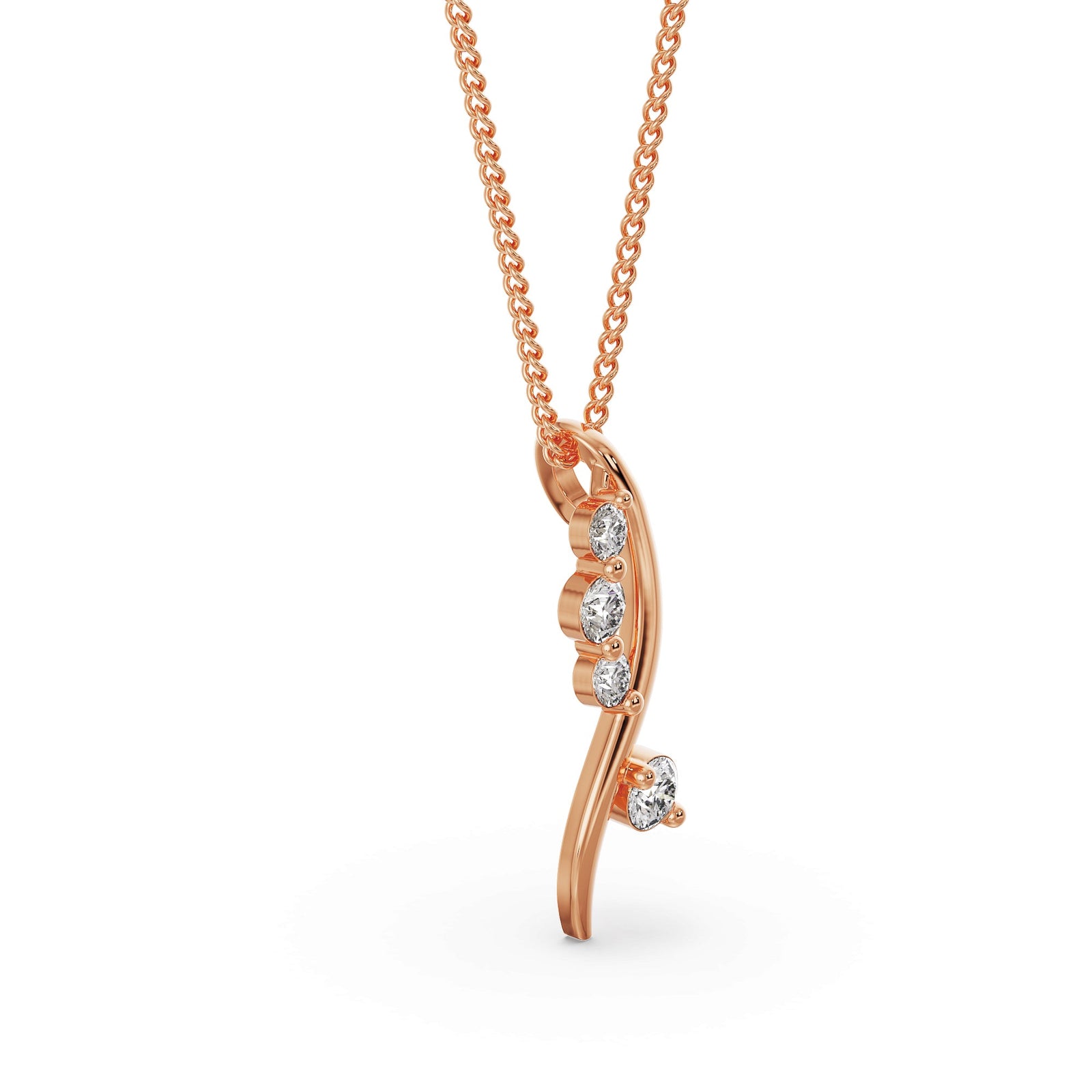 Diamond Quad Pendant Side View