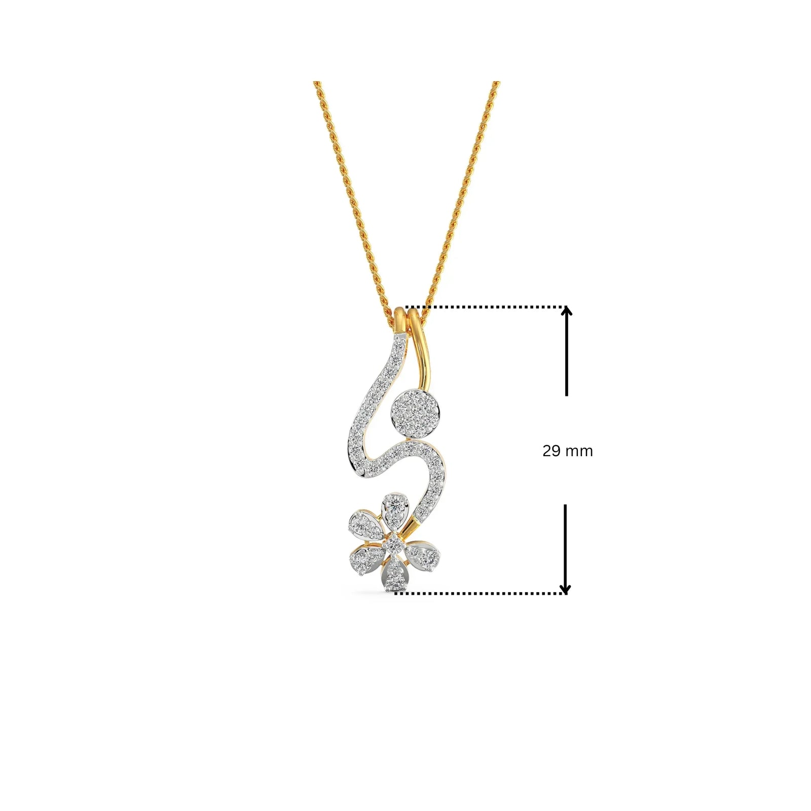 Floral Drop Lab Grown Diamond Pendant 9KT
