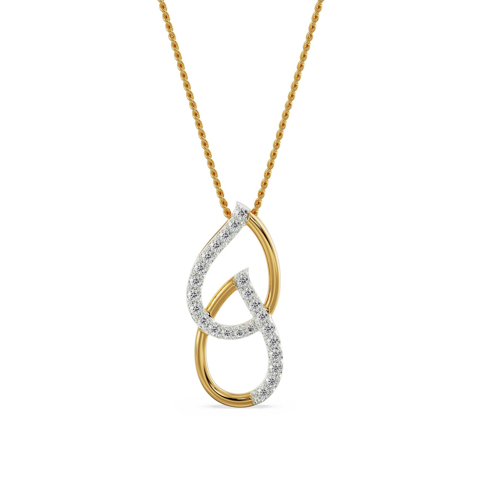 Regal Pear Diamond Pendant Front View in 9KT