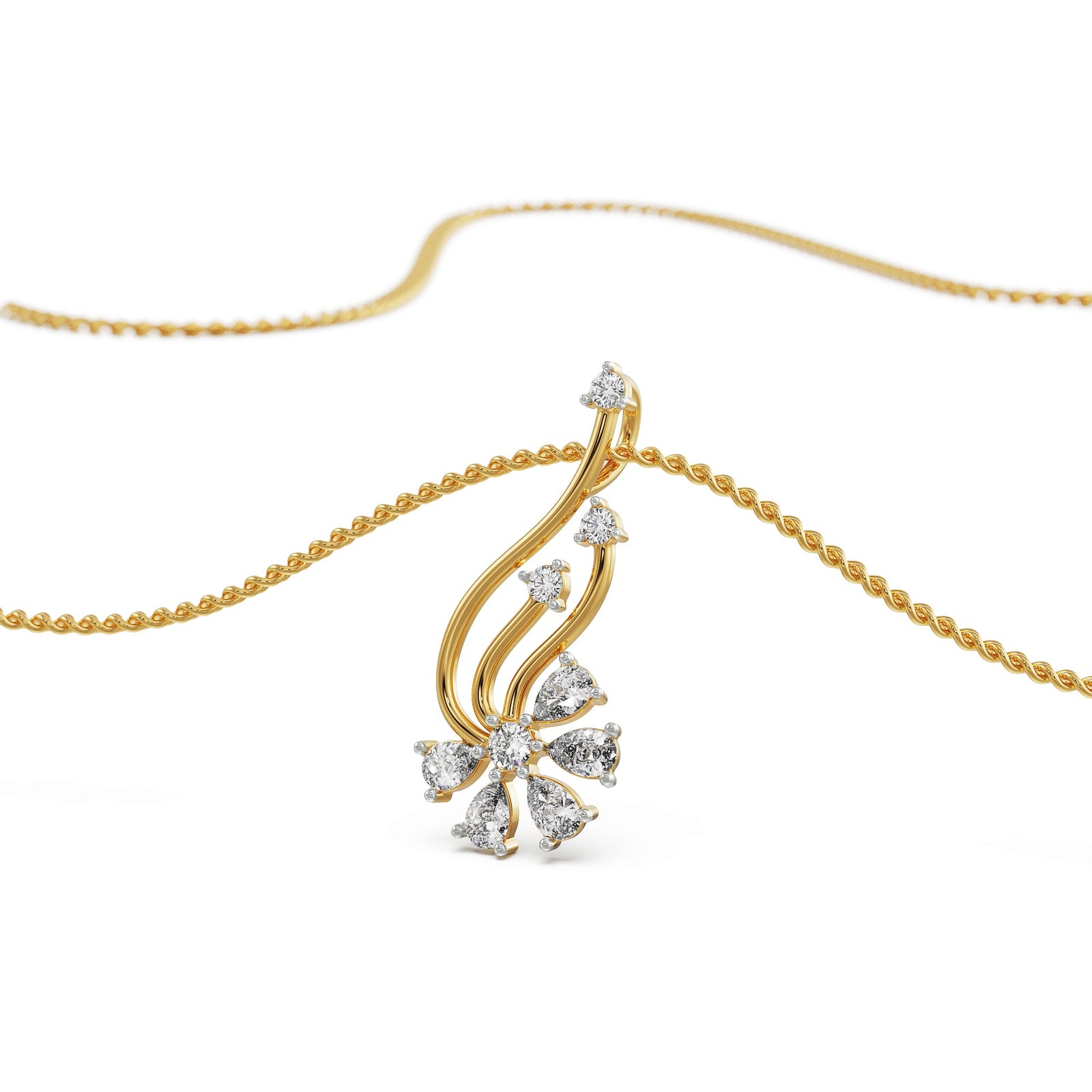 Floral Fantasy Diamond Pendant Prospective View