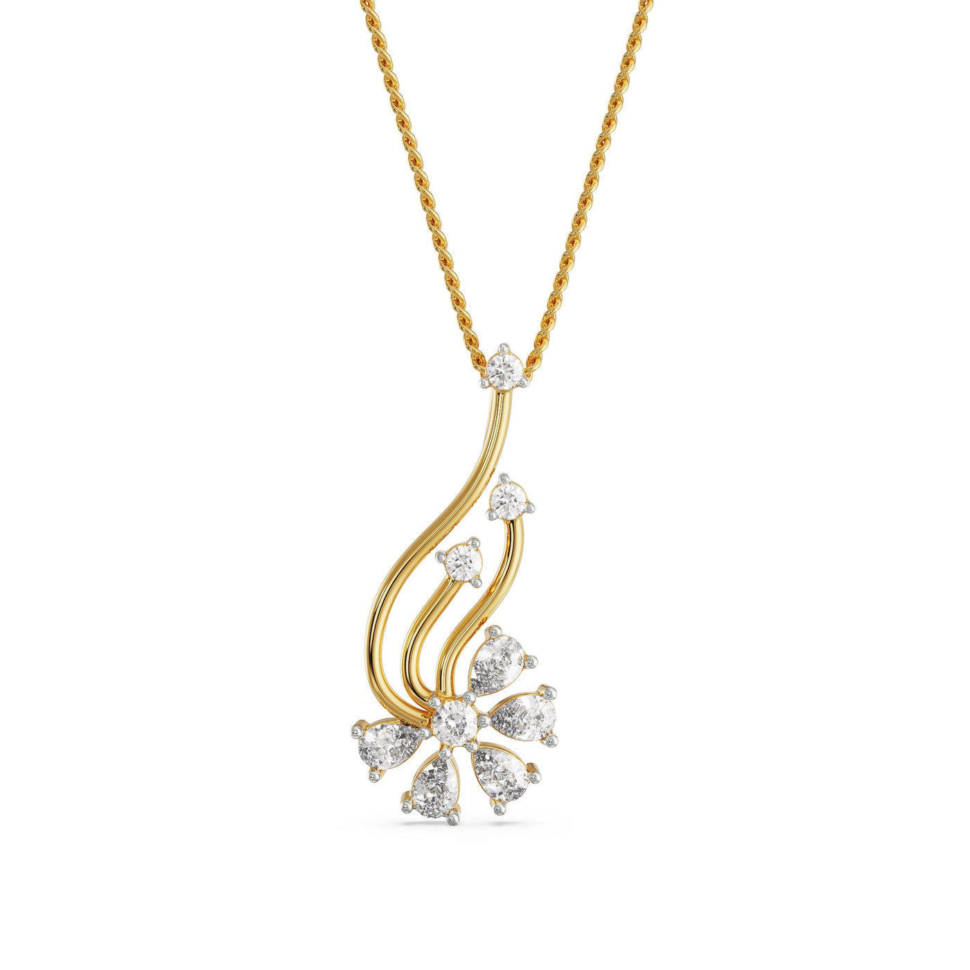 Floral Fantasy Lab Grown Diamond Pendant 9KT