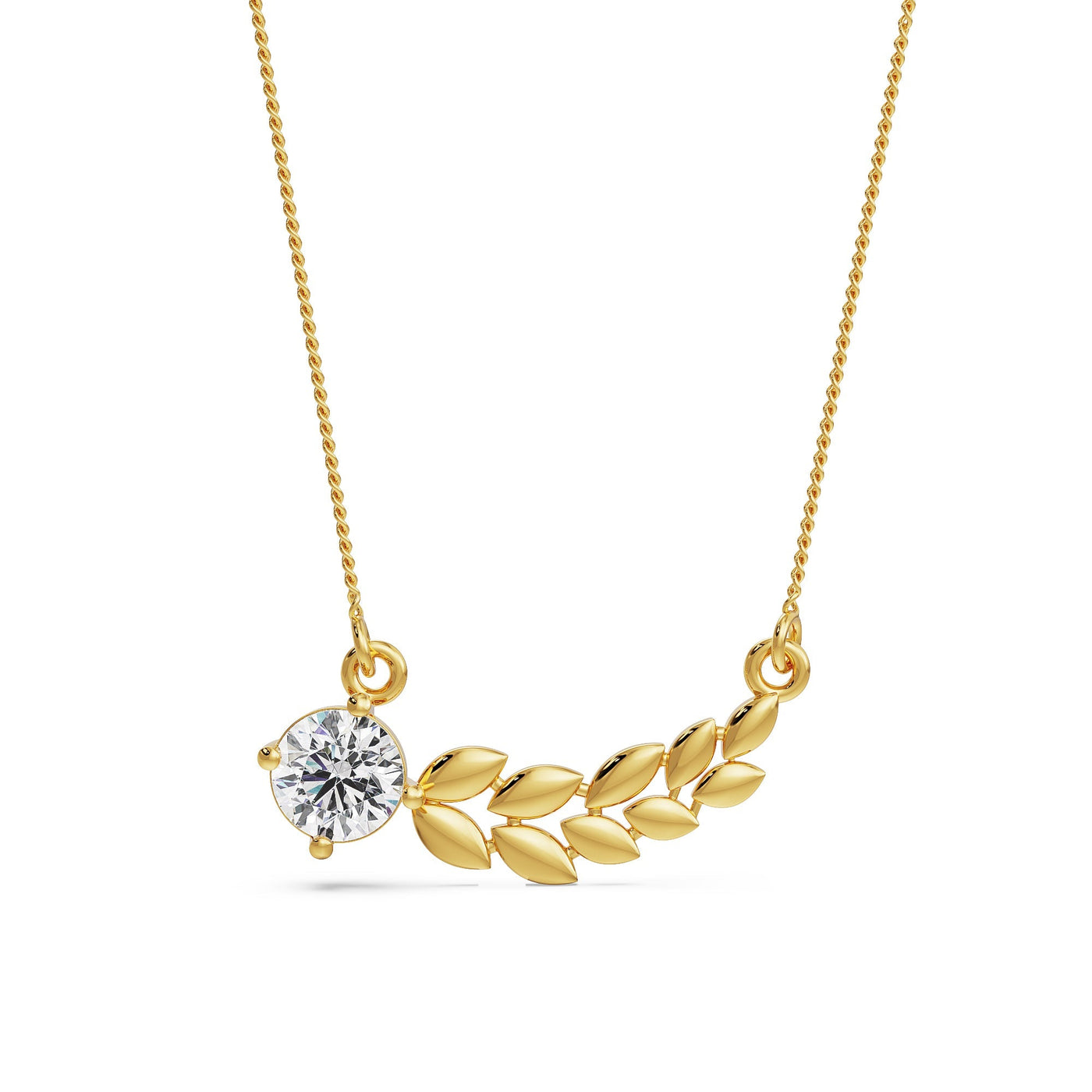 Dewy Leaf Lab Grown Diamond Necklace 9KT