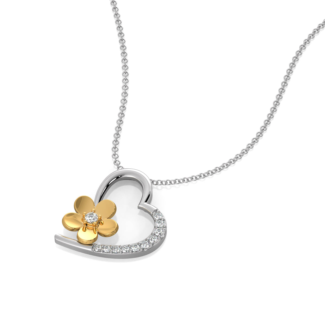 Love Blossom Diamond Pendant Side view