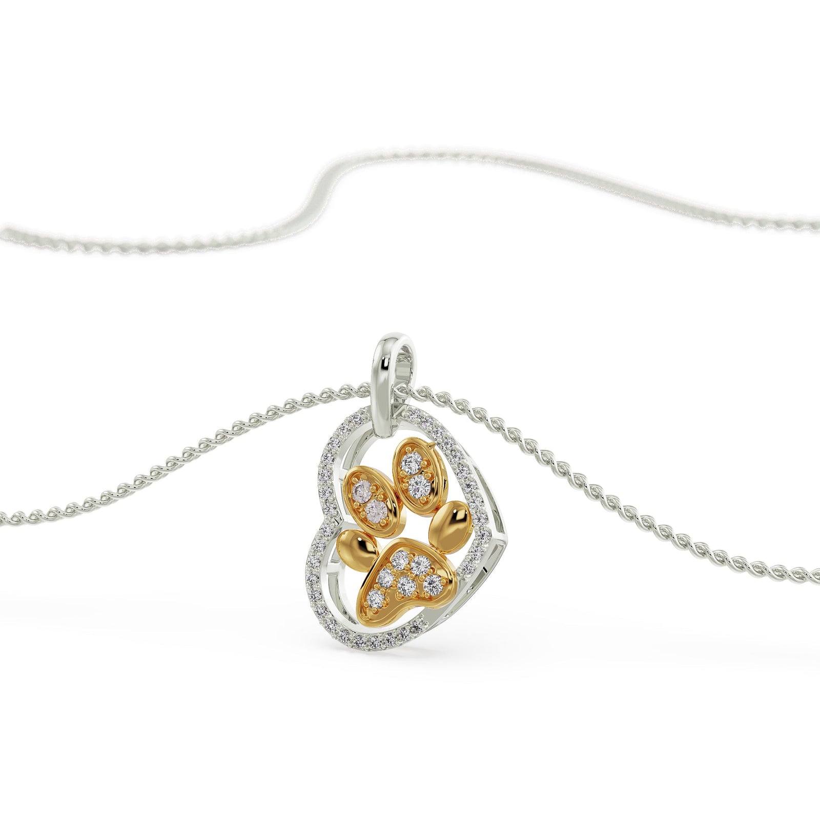 Diamond Dog Paw Pendant Left view
